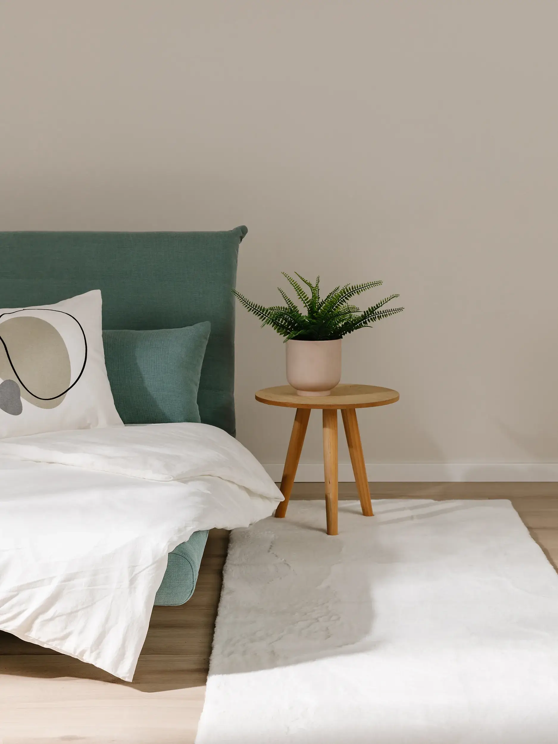 Rug made of 100% Polyester in Beige with a 100% Polyester high pile by benuta Basic