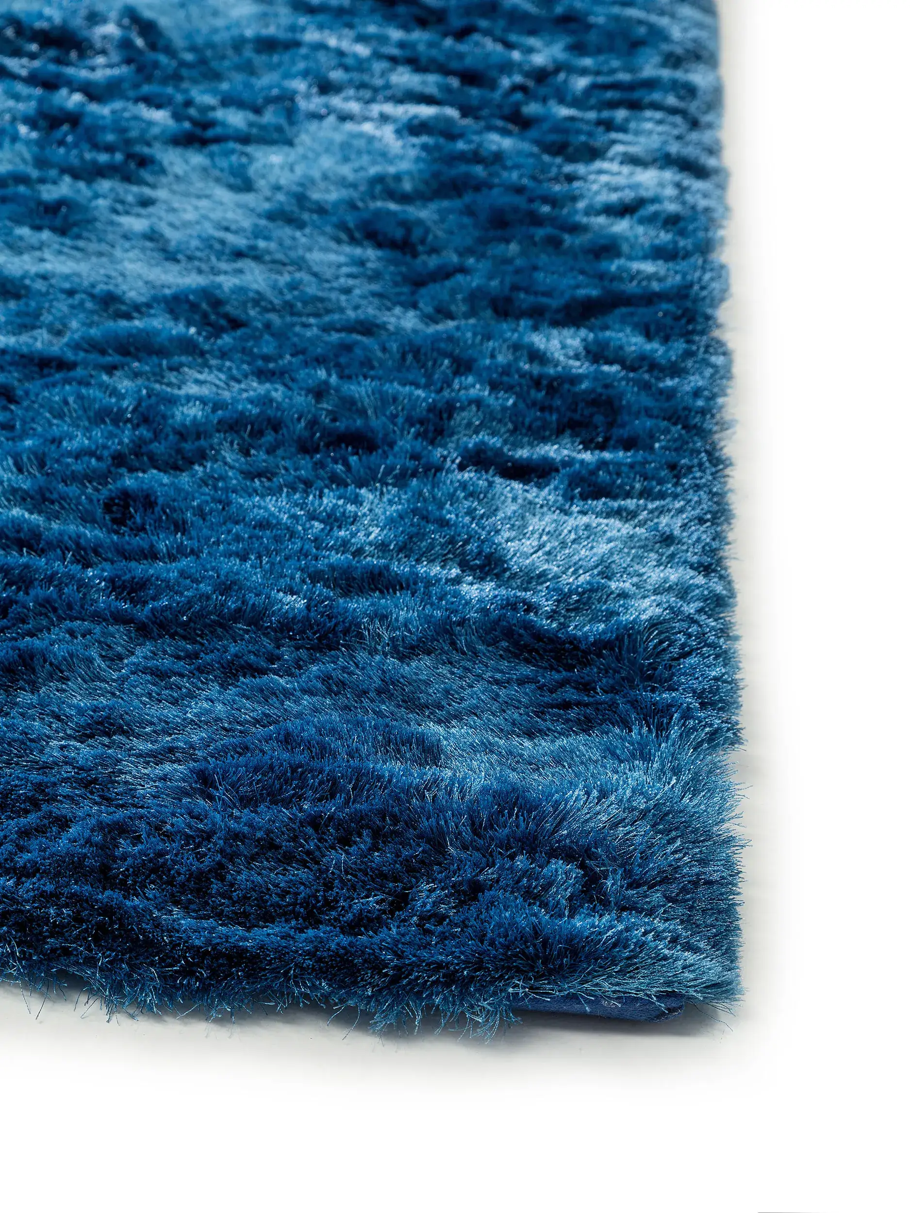 Tappeto di 100% Poliestere in Azzurro con pelo alto 100% Poliestere da benuta nest