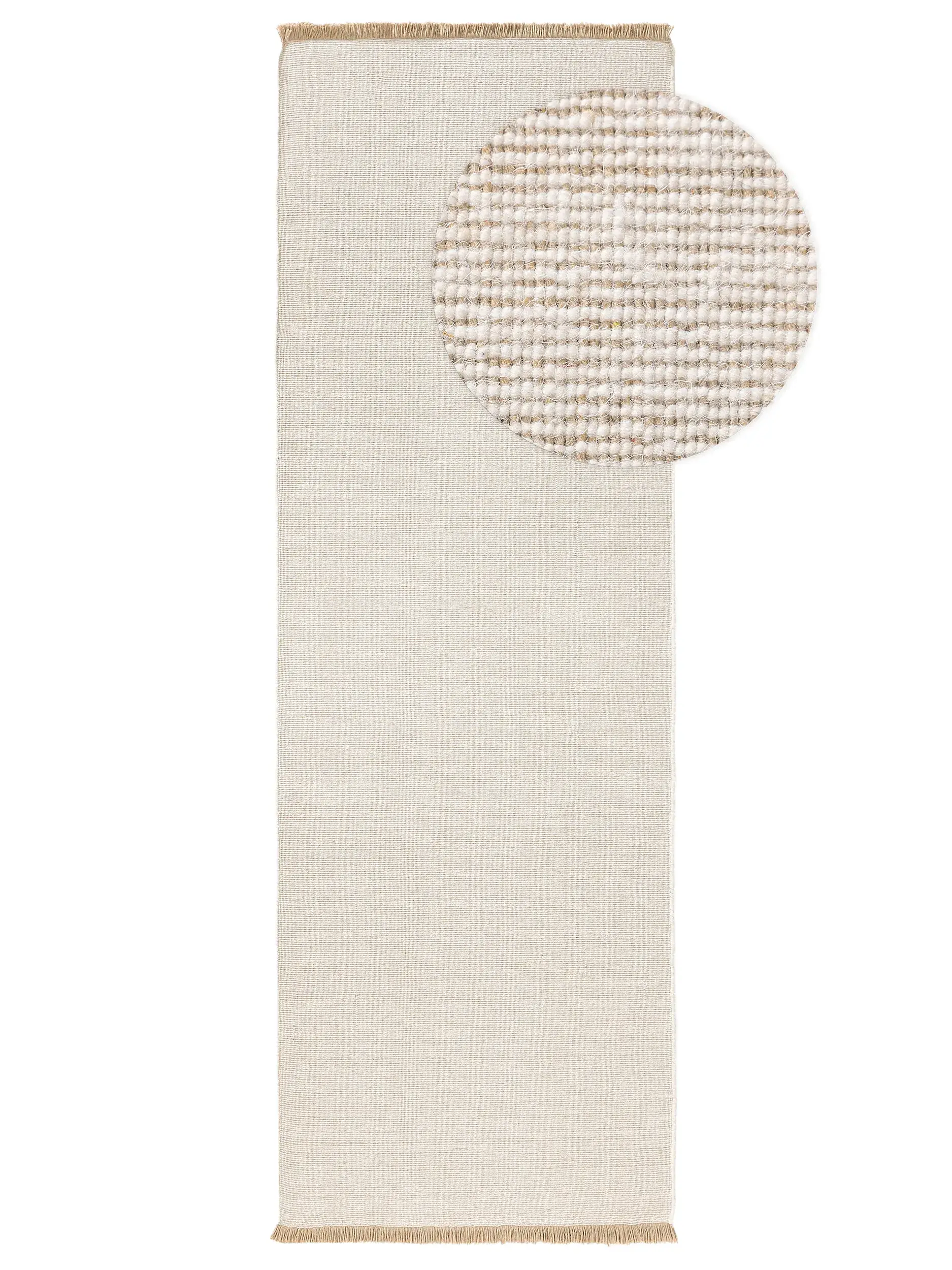 Teppich aus 70% Wolle, 30% Baumwolle in Beige mit 70% Wolle, 30% Baumwolle hohem Flor von benuta Nest