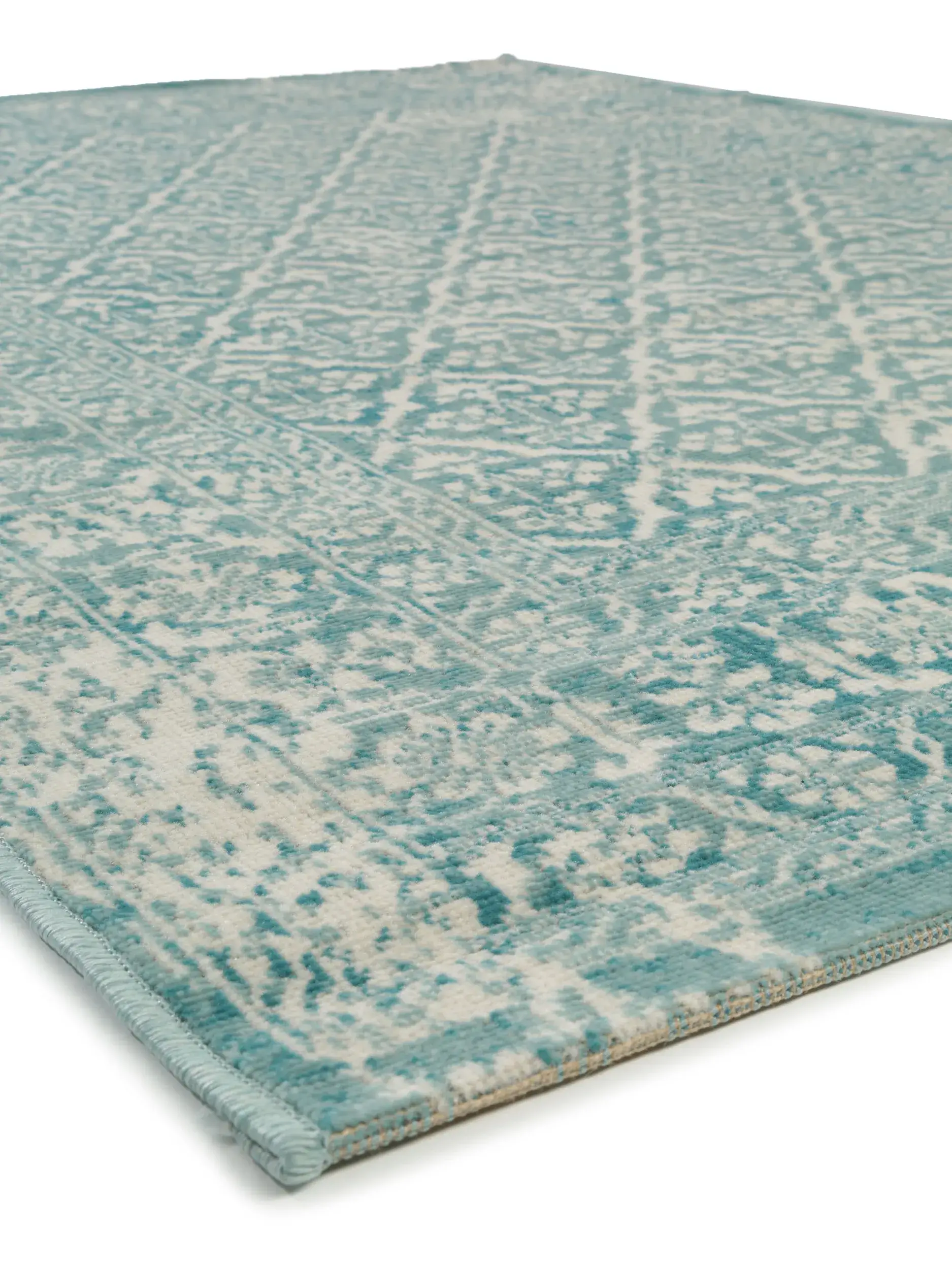 Tapis en 100% Polypropylène en Turquoise avec une pile de 100% Polypropylène de hauteur de benuta nest