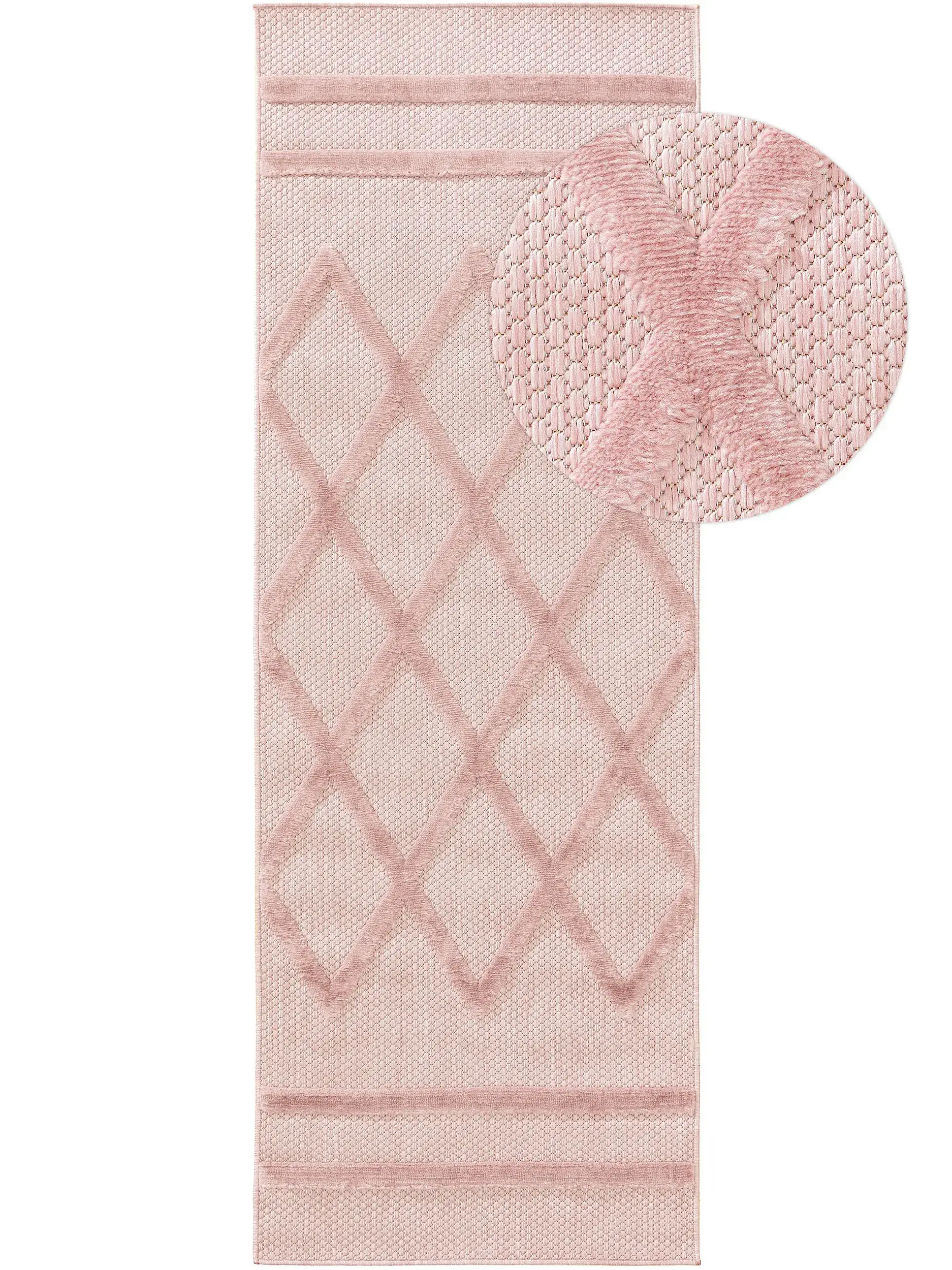Teppe av 100% Polypropylen i Rosa med 100% Polypropylen høy lugg fra benuta Nest