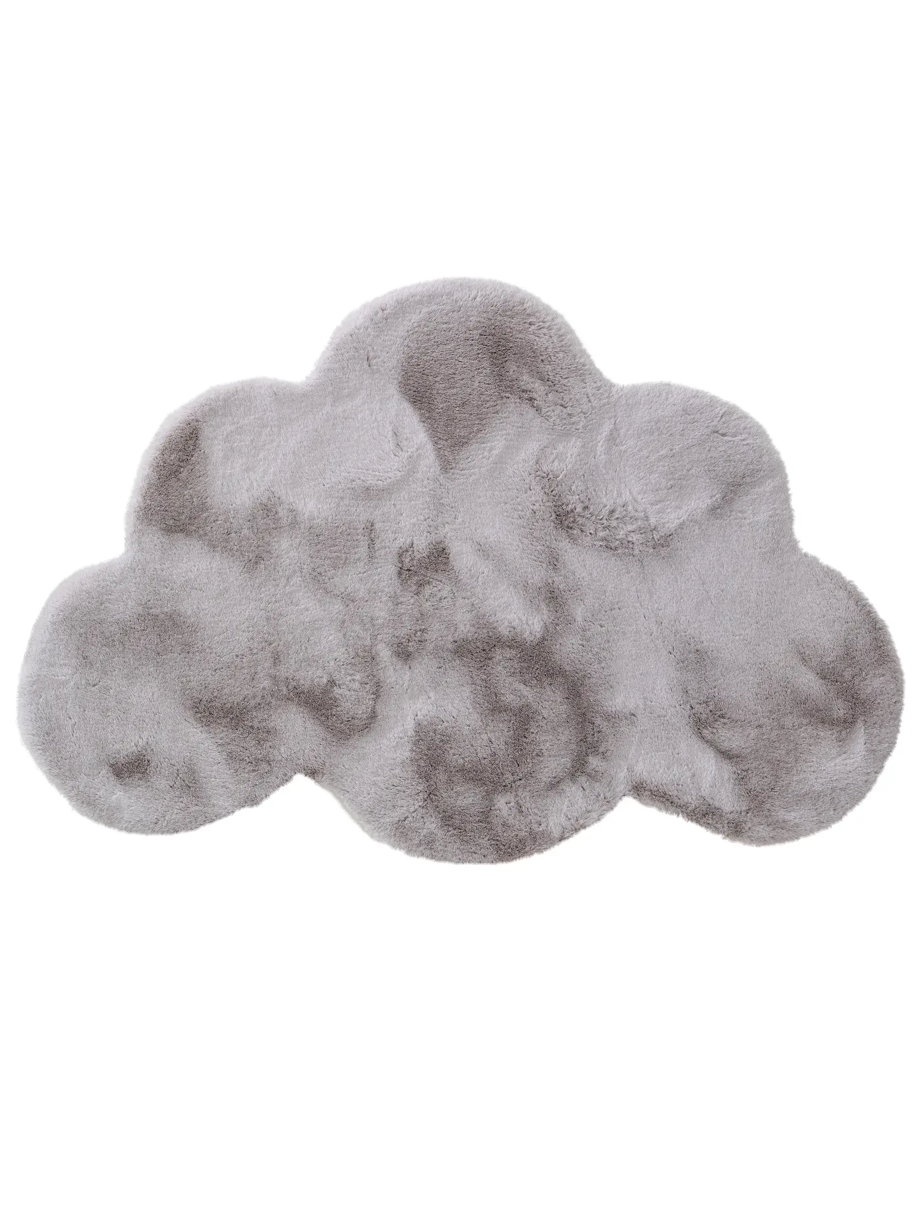 Teppich aus 100% Polyester in Grau mit 100% Polyester hohem Flor von Lytte