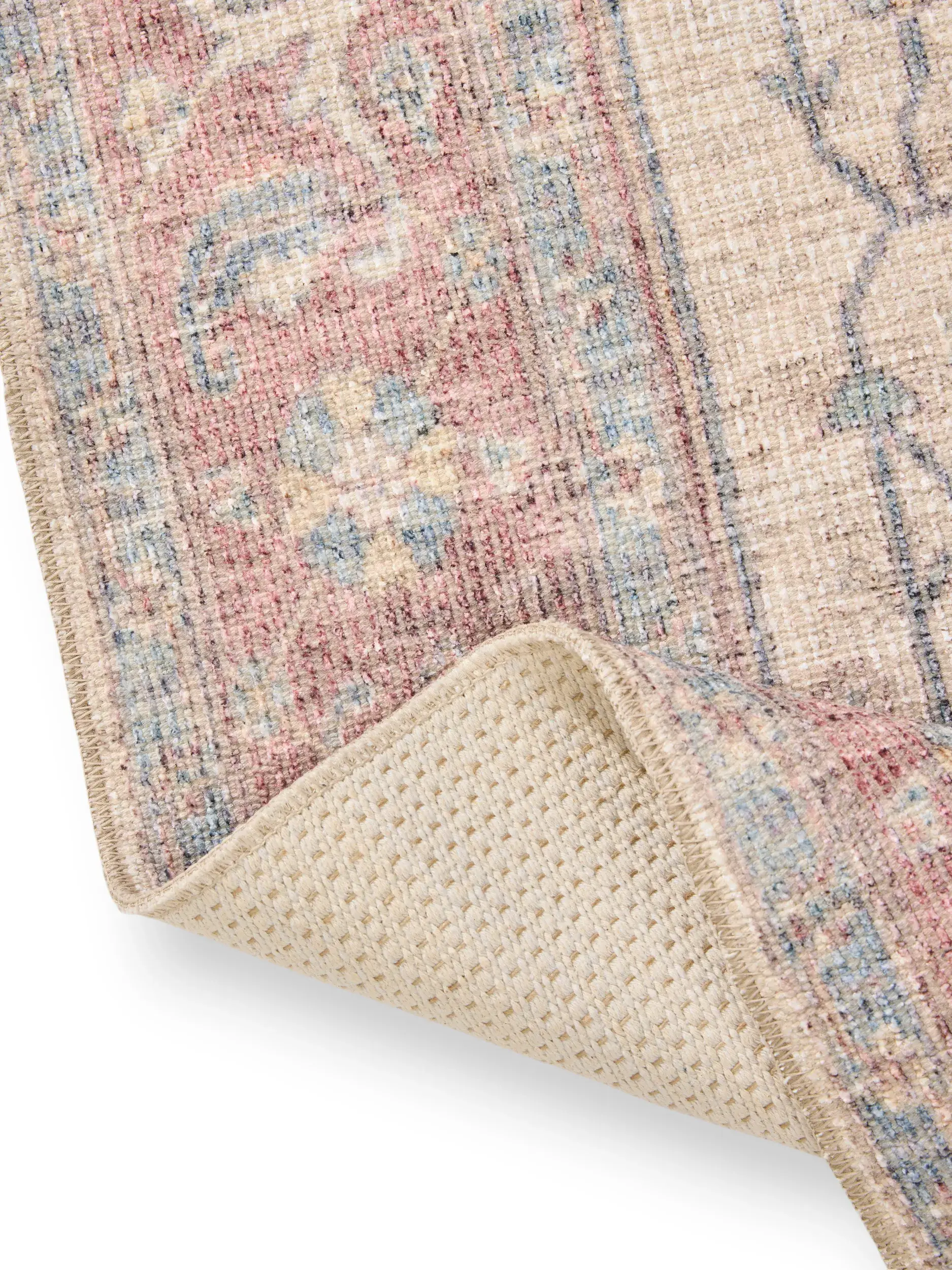 Teppich aus 50% Polyester, 50% Polycotton in Beige mit 50% Polyester, 50% Polycotton hohem Flor von benuta Nest