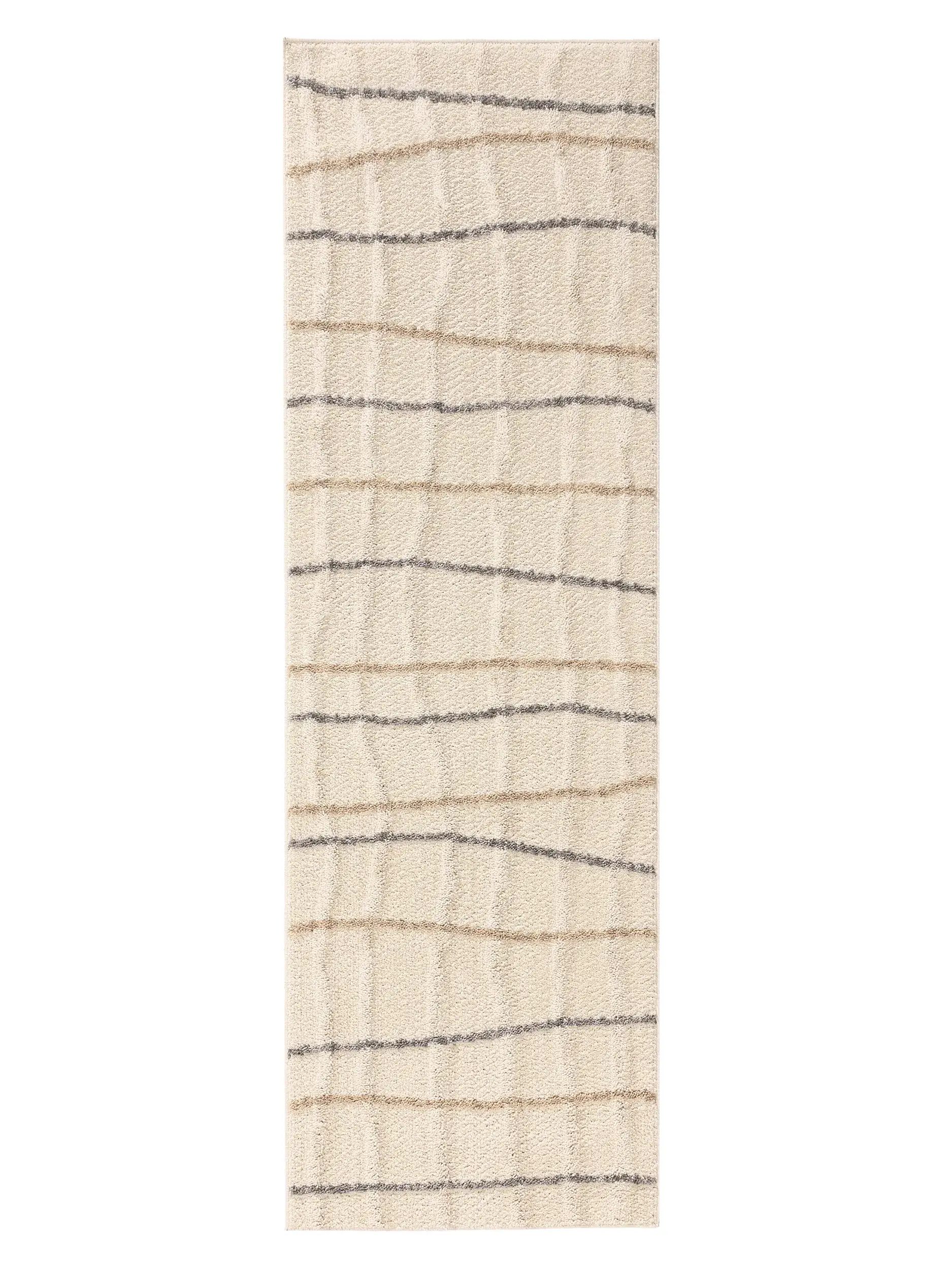Rug made of 100% Polyester in White with a 100% Polyester high pile by benuta Pop
