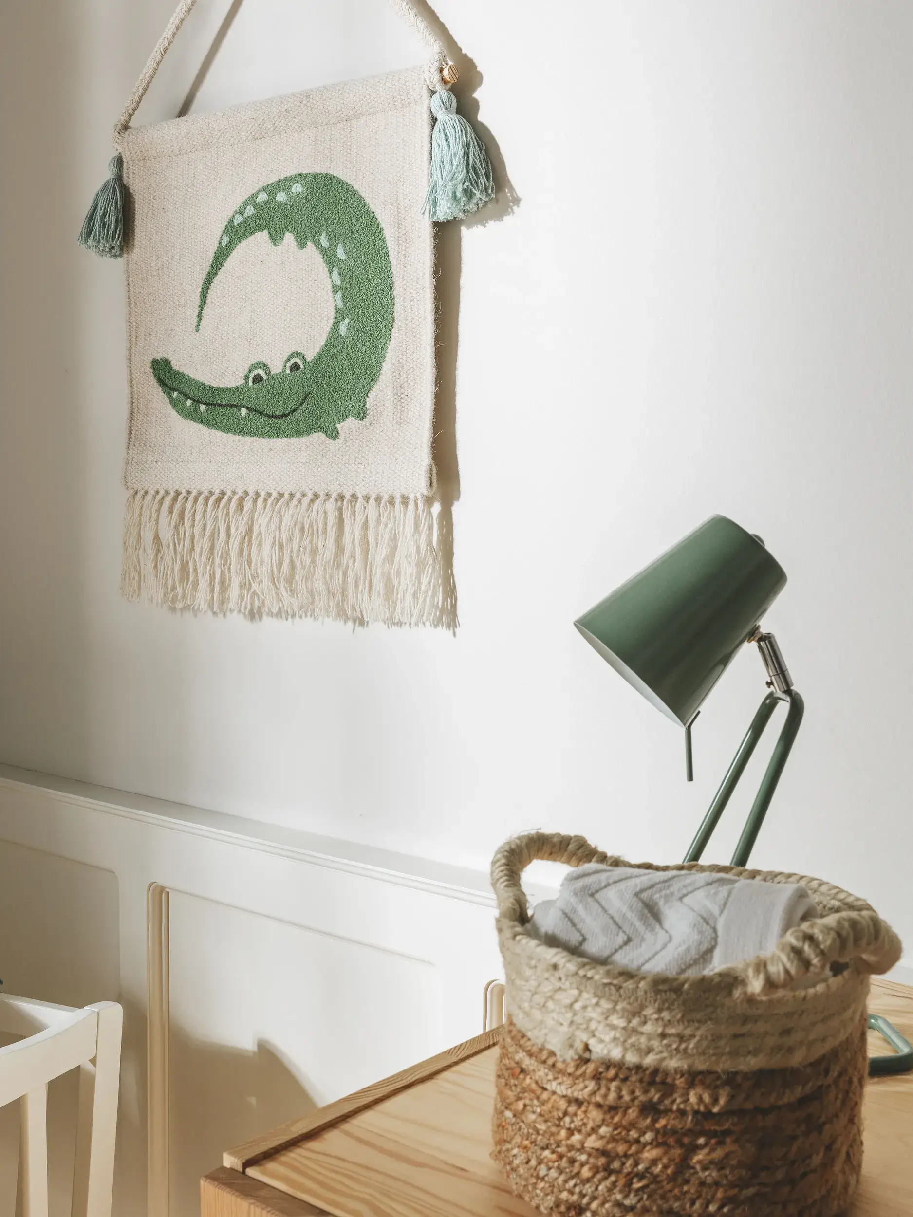 Decorazione per pareti Savannah Verde in Designanimale-ontwerp van 75% Lana, 20% Cotone, 5% Poliacrilico door Lytte