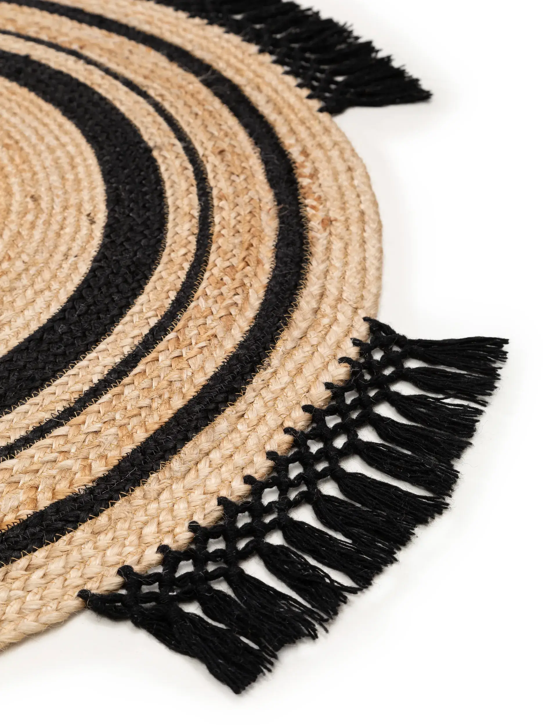 Rug made of 100% Jute in Brown with a 100% Jute high pile by benuta Pure