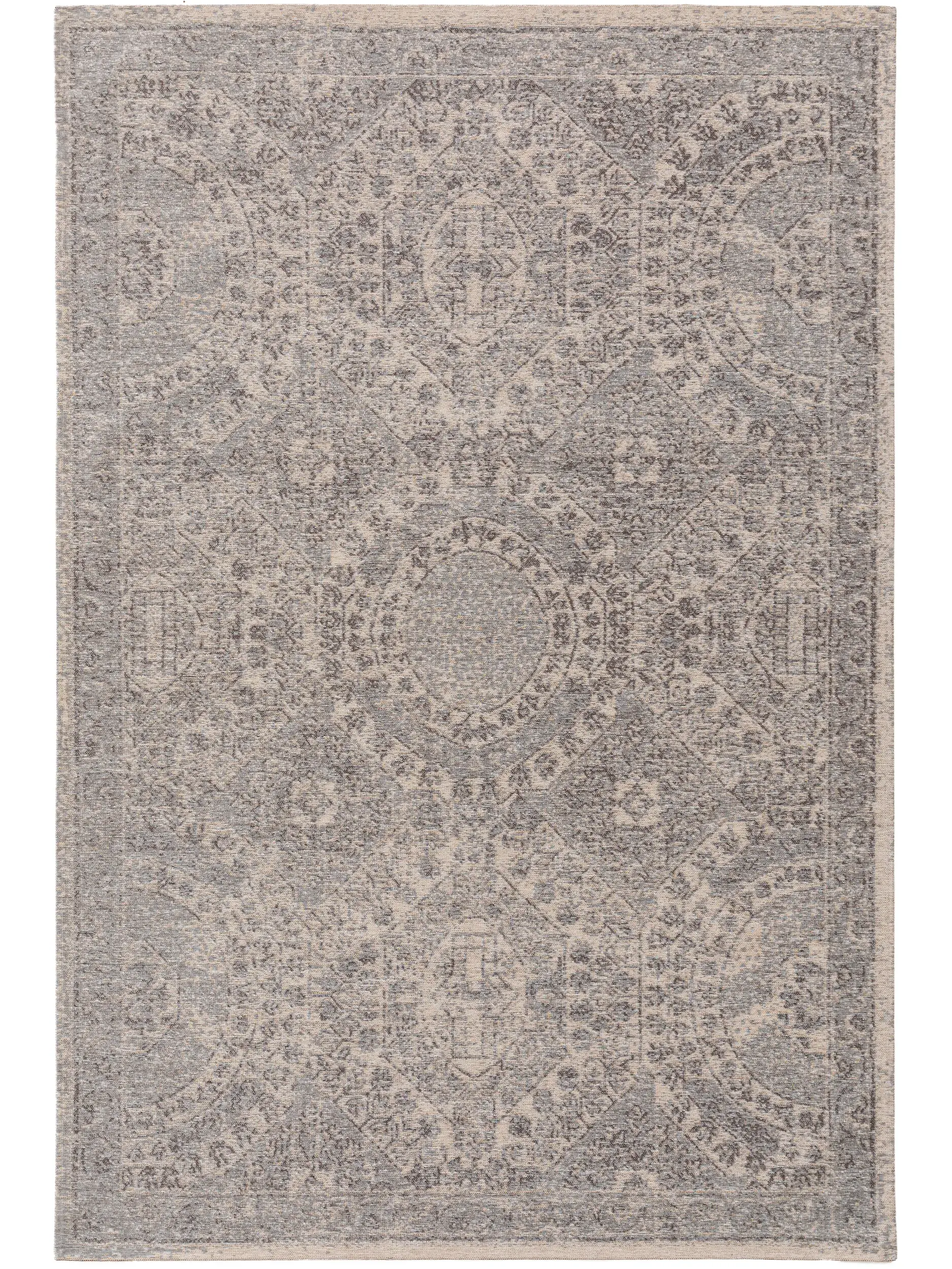 Teppich aus 74% Polyester, 25% Baumwolle, 1% Latex in Grau mit 74% Polyester, 25% Baumwolle, 1% Latex hohem Flor von benuta Pop