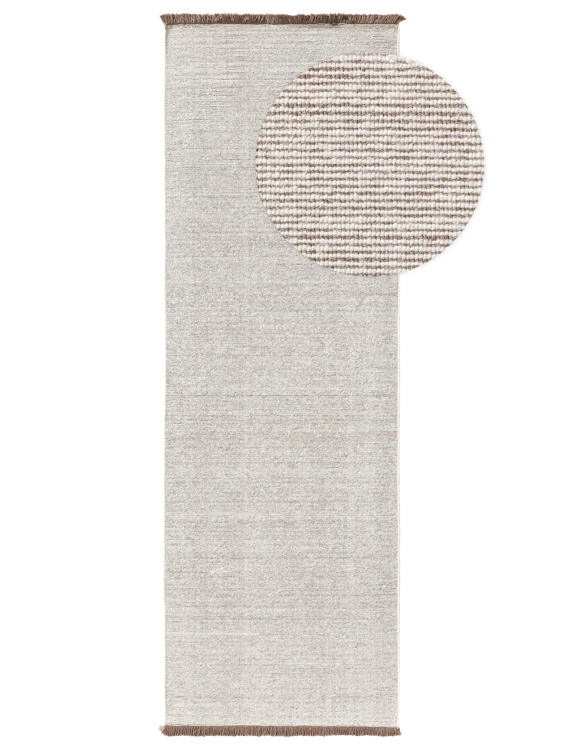 Teppich aus 70% Wolle, 30% Baumwolle in Braun mit 70% Wolle, 30% Baumwolle hohem Flor von benuta Nest