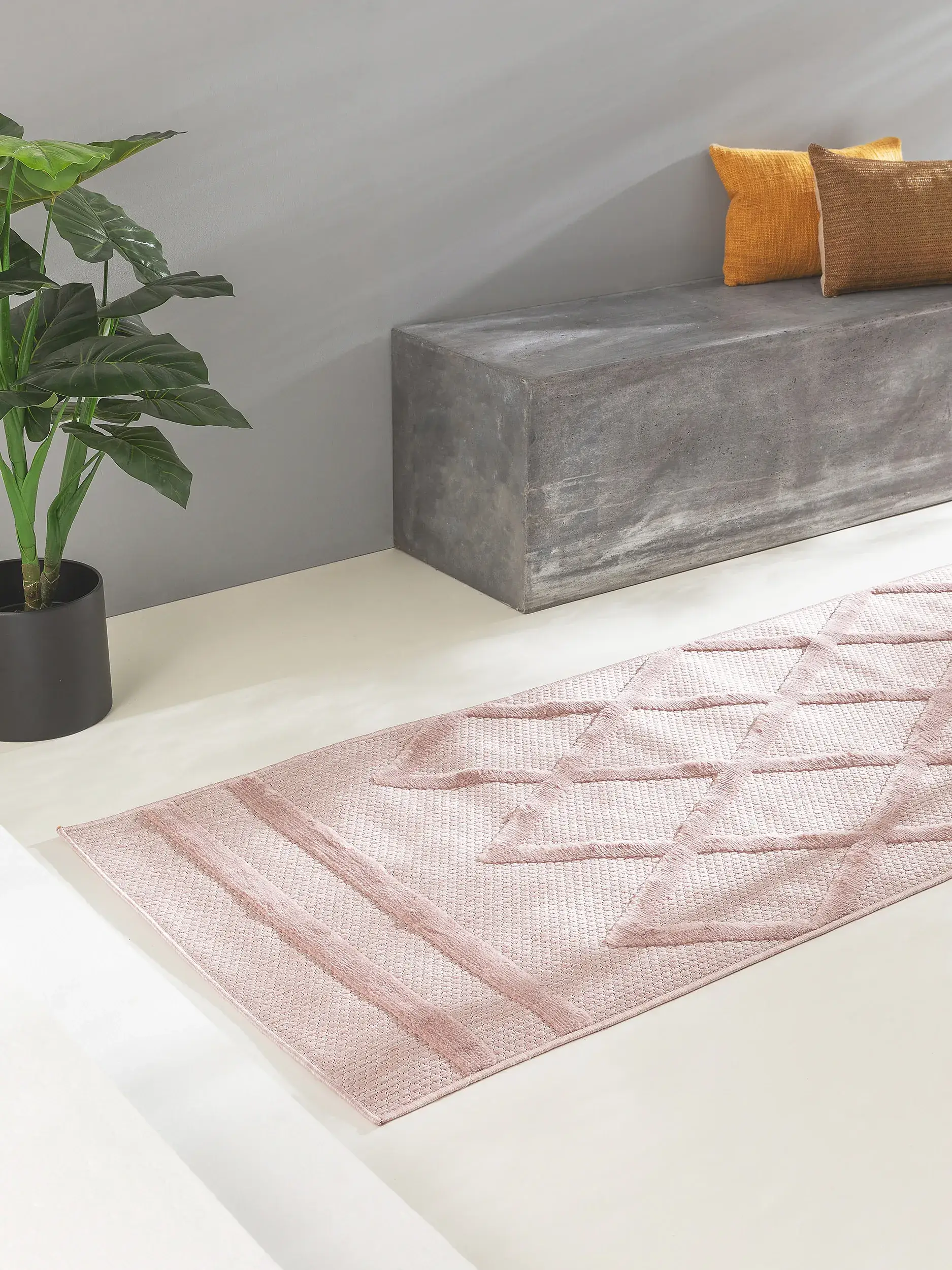 Teppe av 100% Polypropylen i Rosa med 100% Polypropylen høy lugg fra benuta Nest