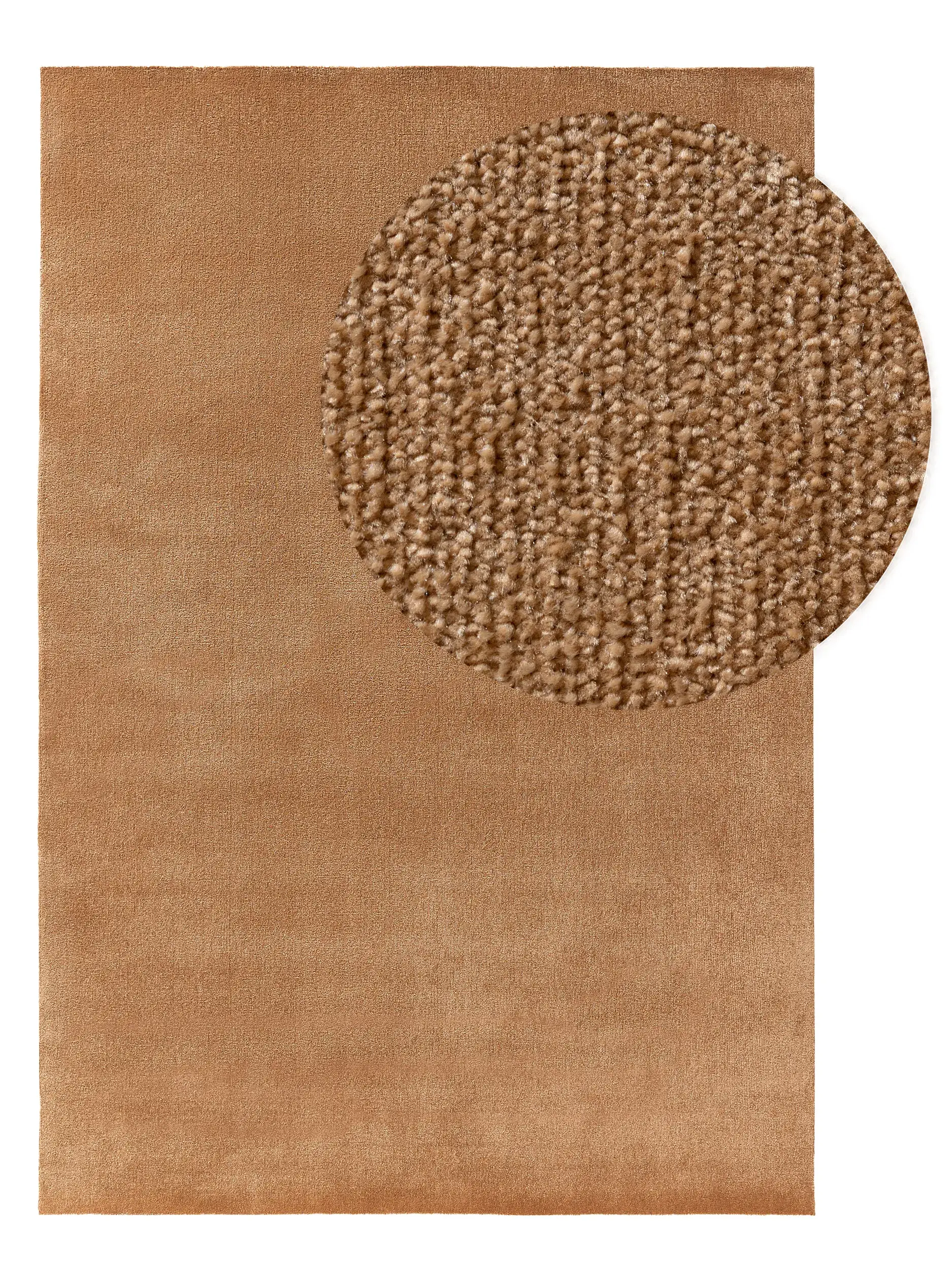 Teppich aus 100% Polypropylen in Braun mit 100% Polypropylen hohem Flor von benuta Nest