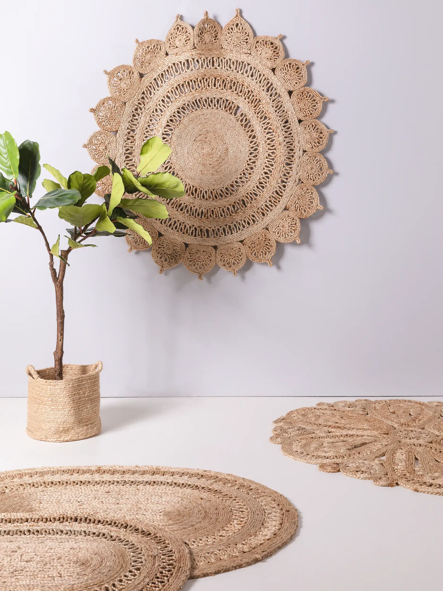 Tappeto Kamala di 100% Iuta in Beige di benuta pure