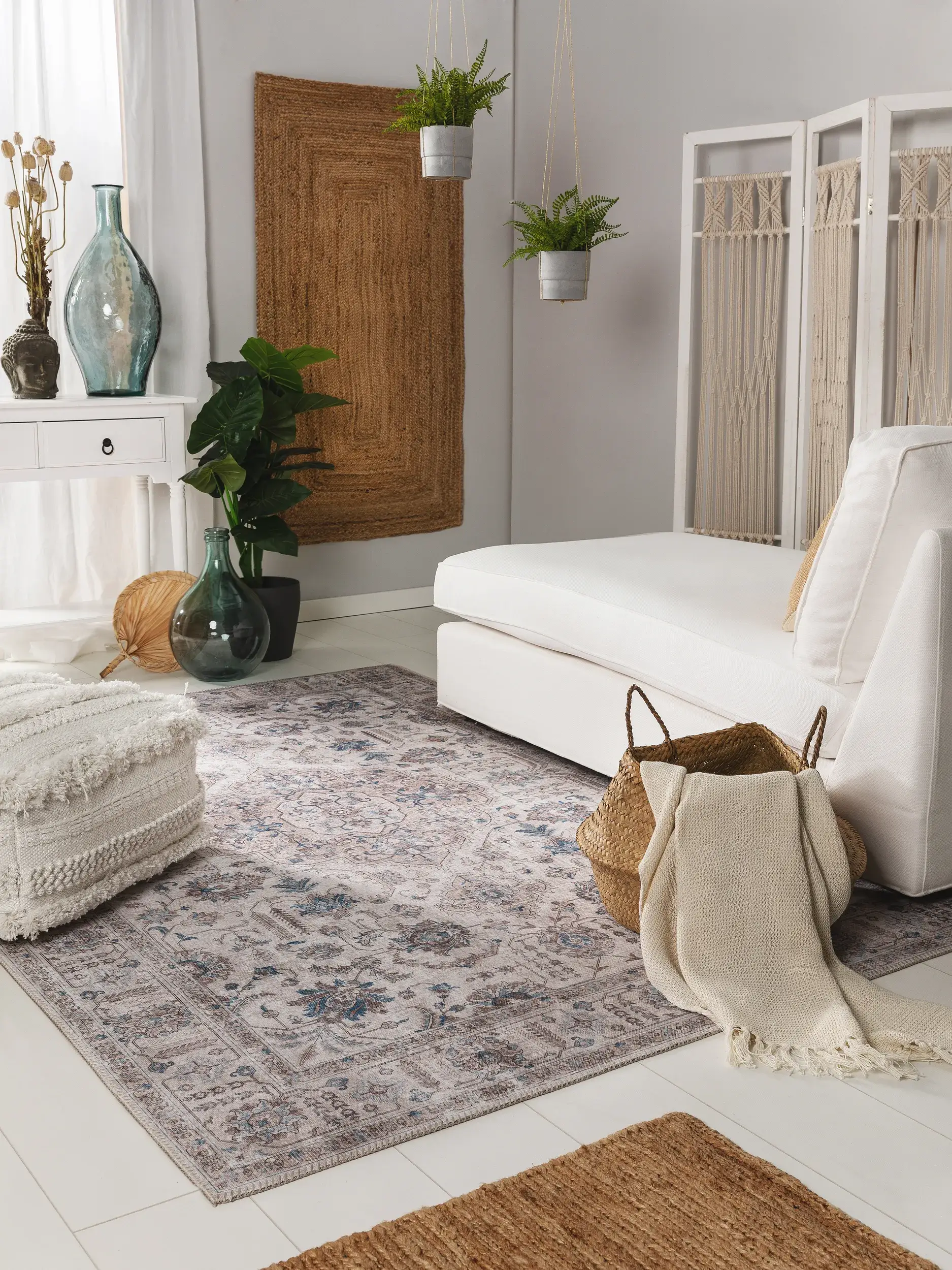 Teppich aus 100% Polyester in Beige mit 100% Polyester hohem Flor von benuta Pop