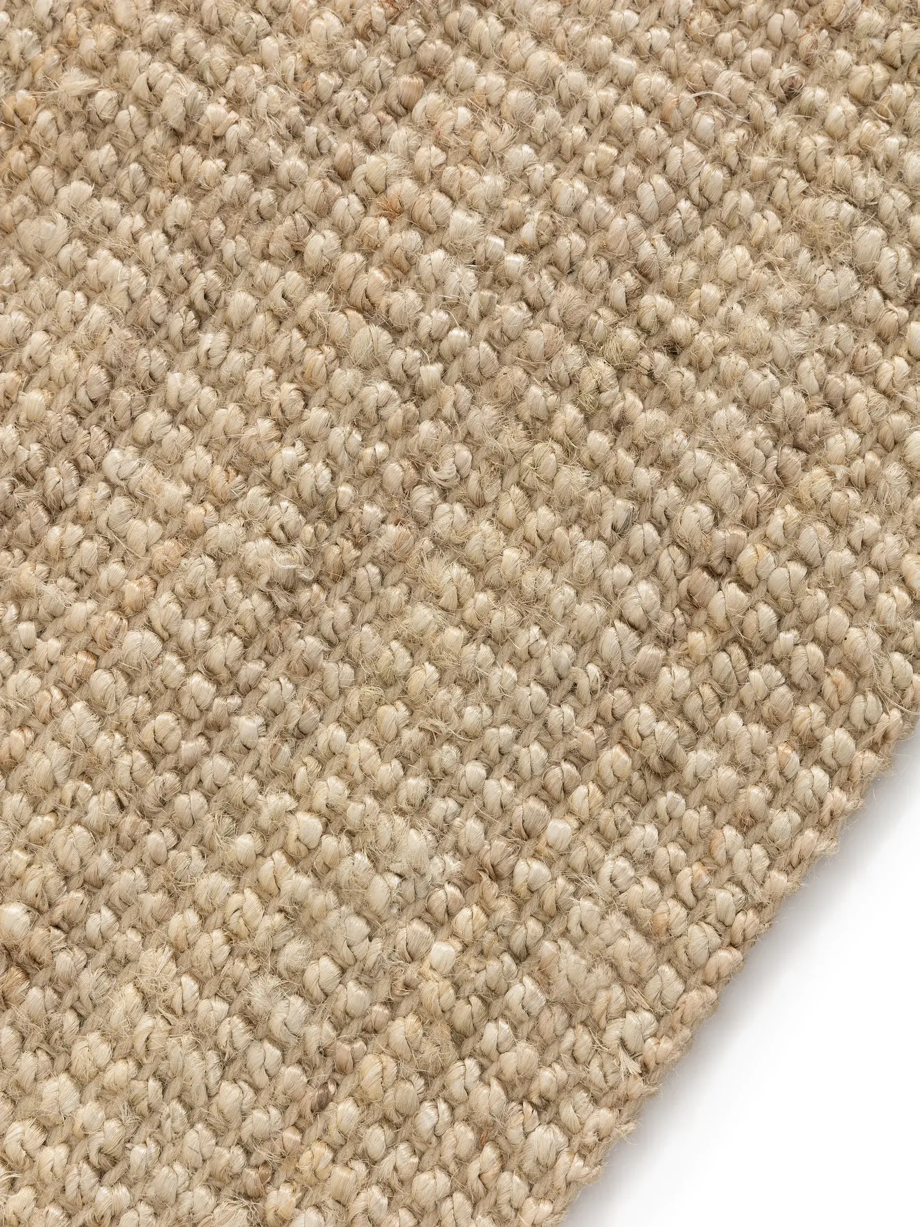 Teppich aus 100% Jute in Beige mit 100% Jute hohem Flor von benuta Pure