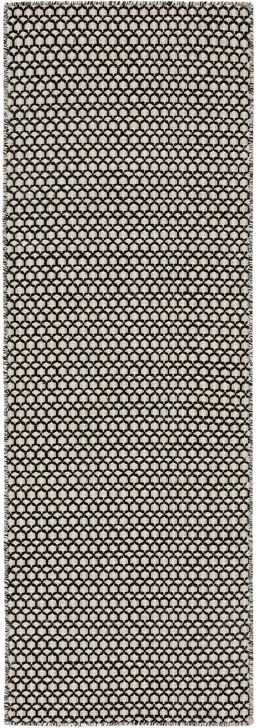 Tappeto passatoia in lana Hector Beige/Nero