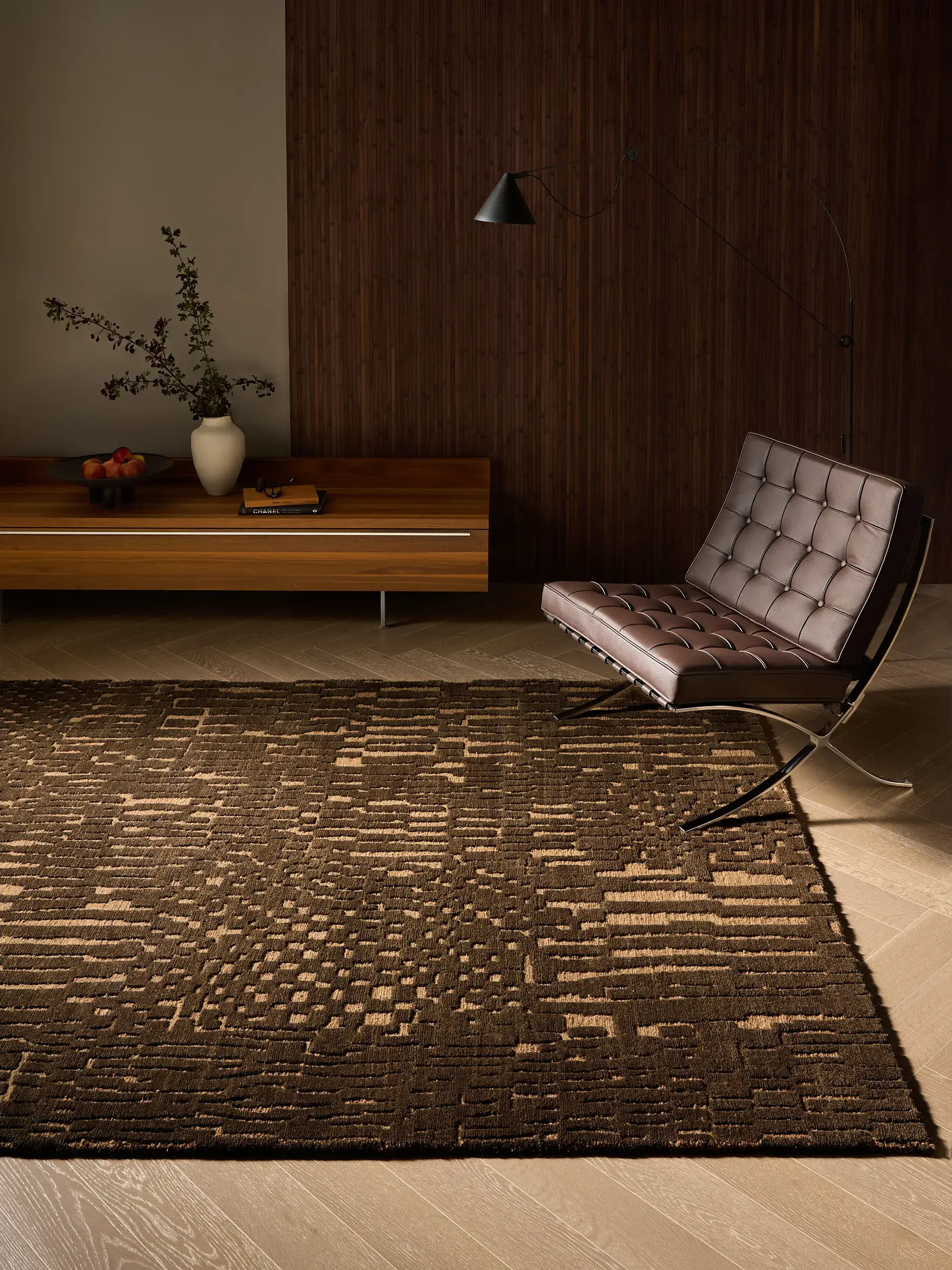 Rug Lisa made of 100% Wool in Brown by benuta Finest