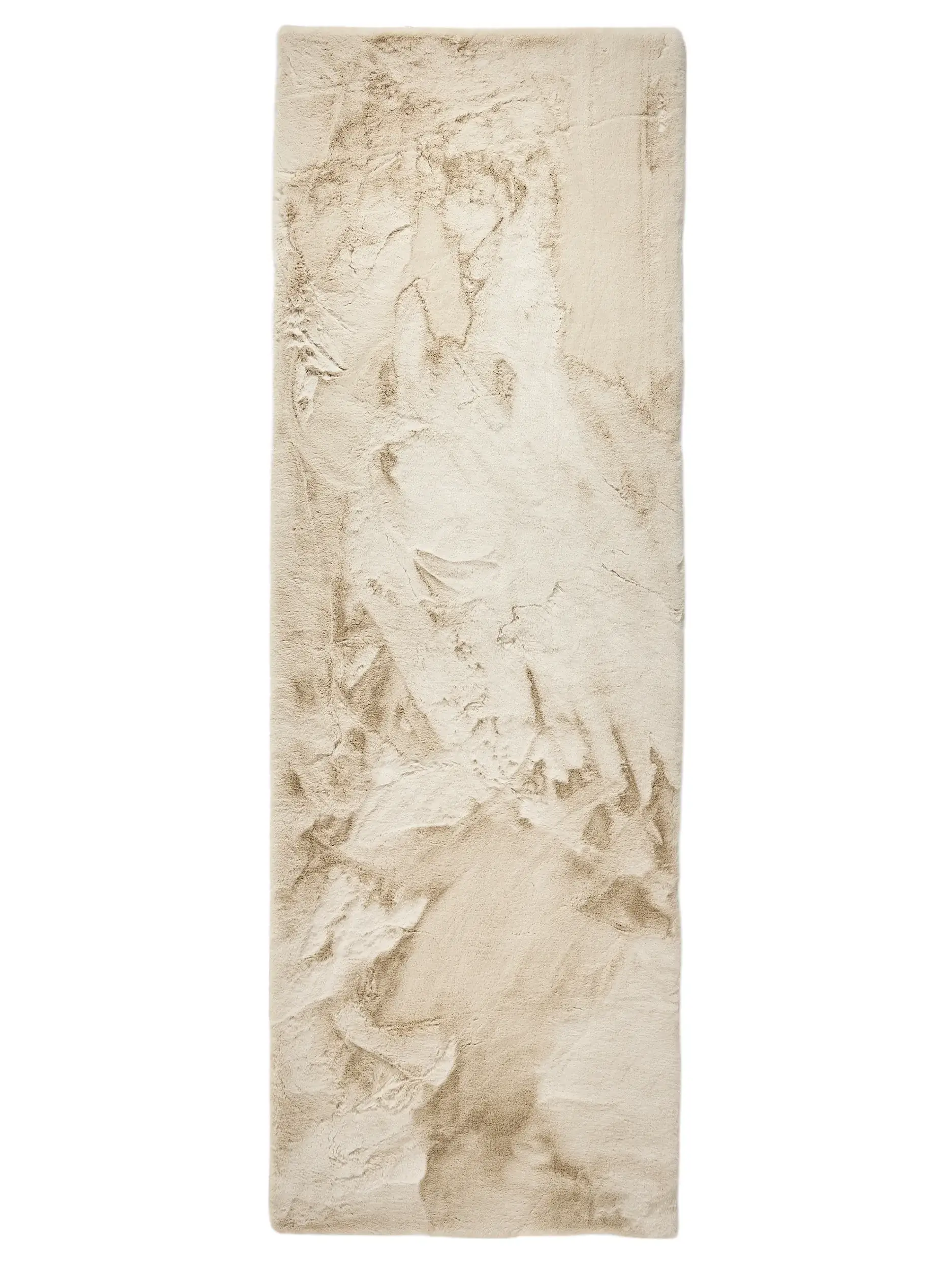 Teppich aus 100% Polyester in Beige mit 100% Polyester hohem Flor von benuta Nest