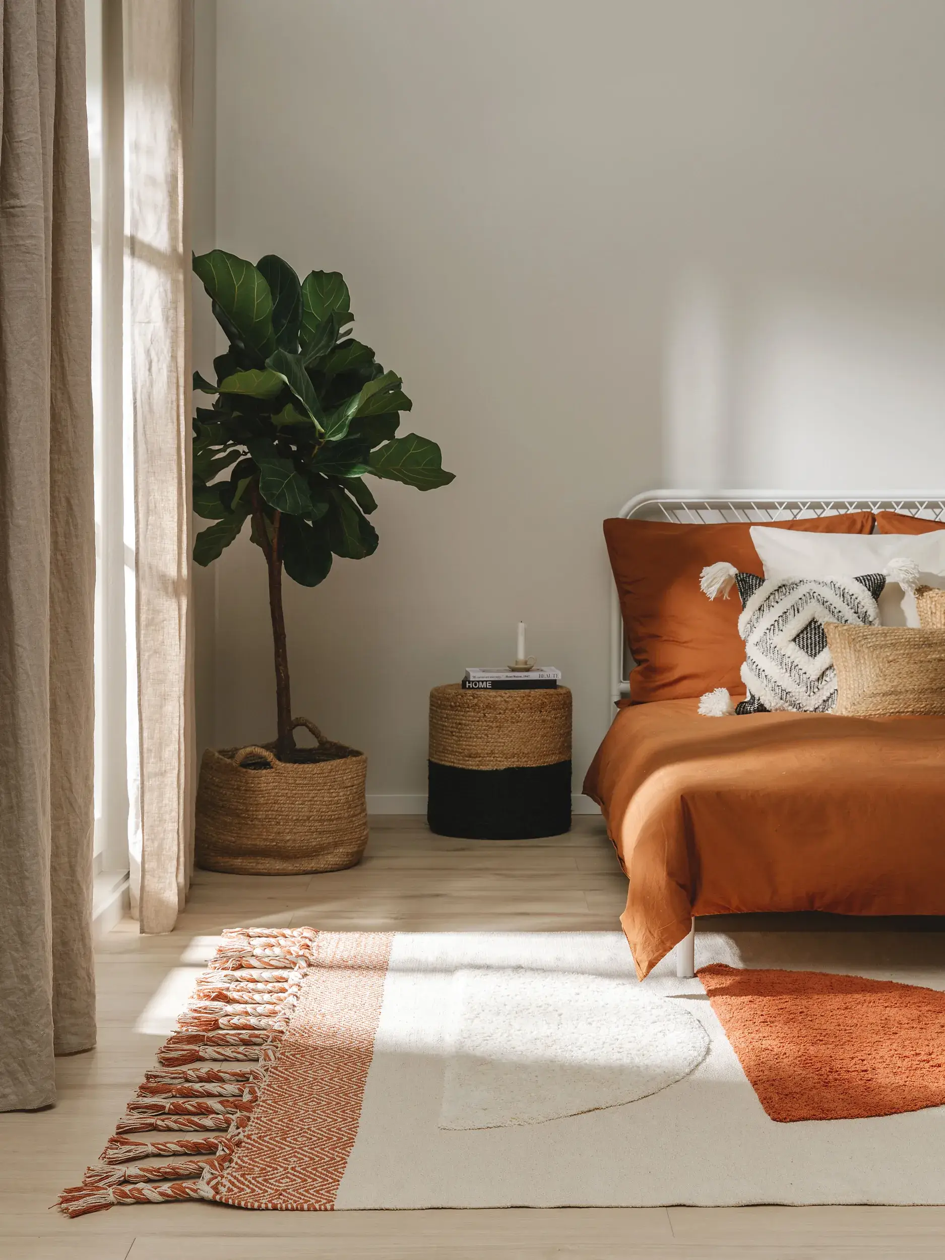 Teppich aus 100% Baumwolle in Orange mit 100% Baumwolle hohem Flor von benuta Pop