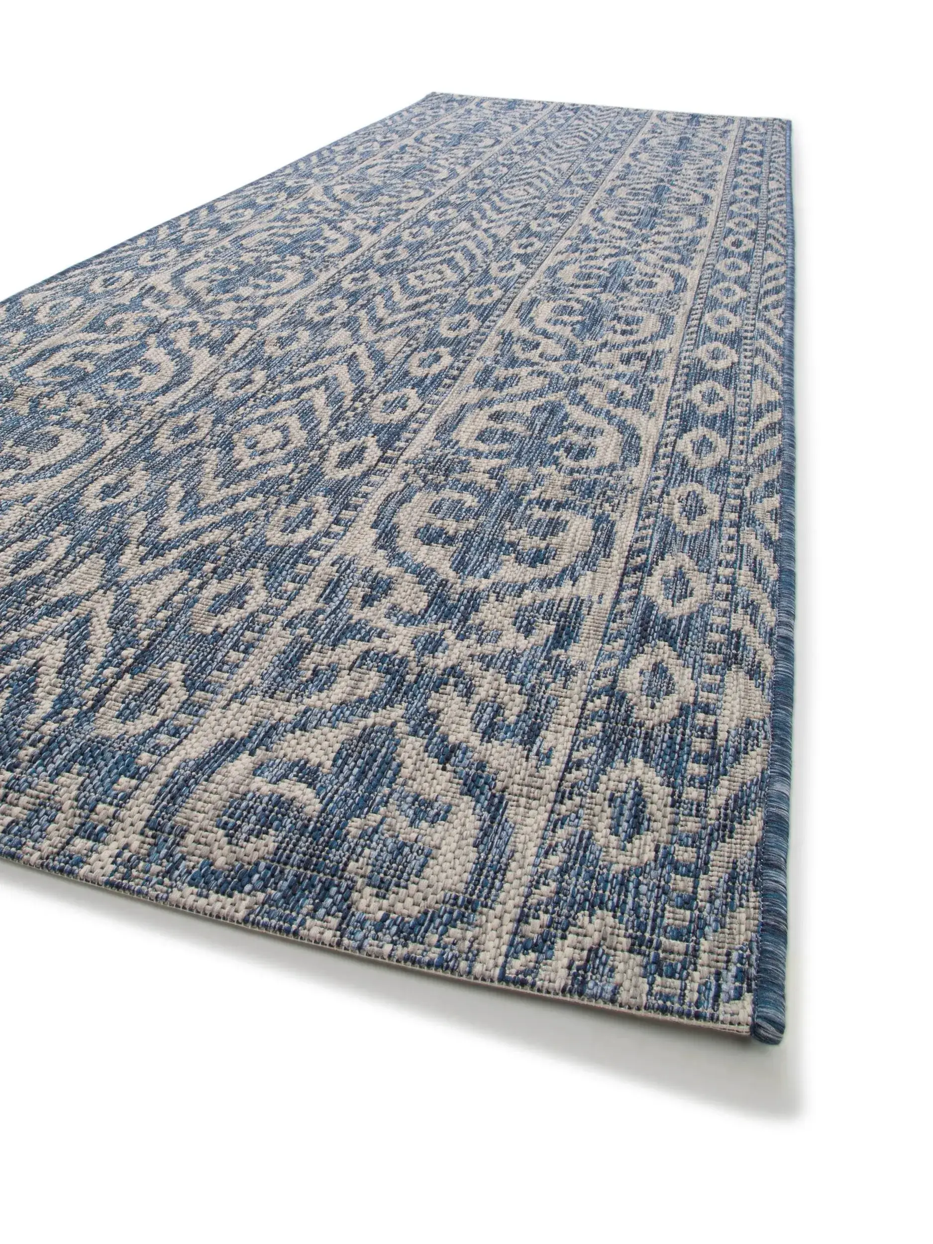 Teppich aus 100% Polypropylen in Blau mit 100% Polypropylen hohem Flor von benuta