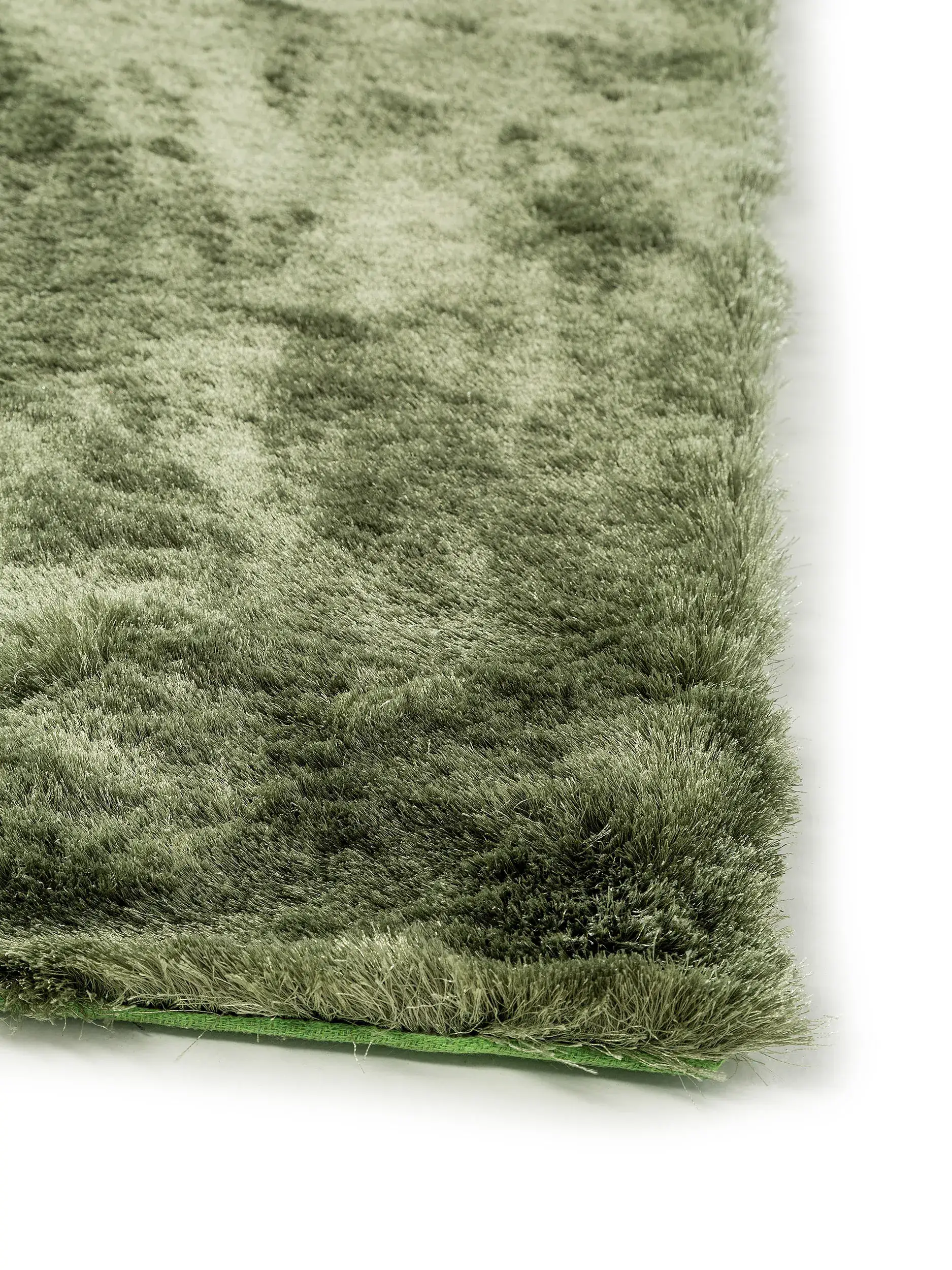 Tapijt van 100% Polyester in Groen met een 100% Polyester hoge pool van benuta nest
