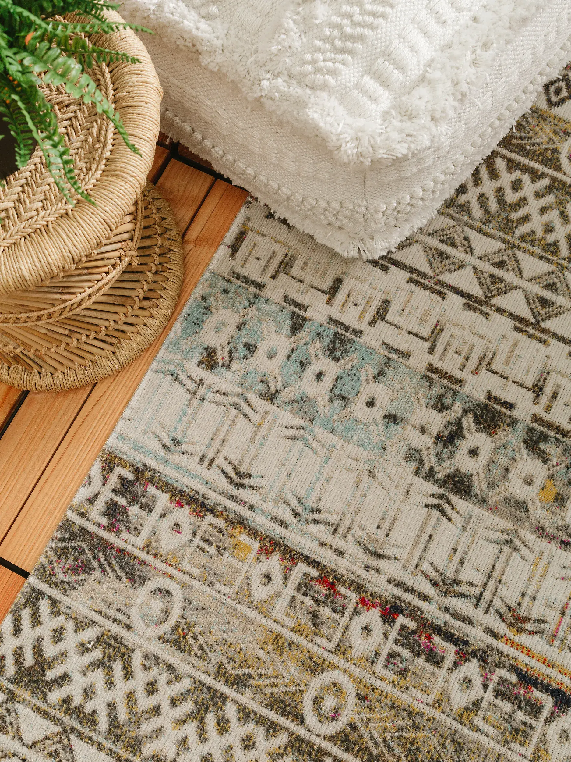 Rug made of 100% Polypropylen in Multicolour with a 100% Polypropylen high pile by benuta Nest