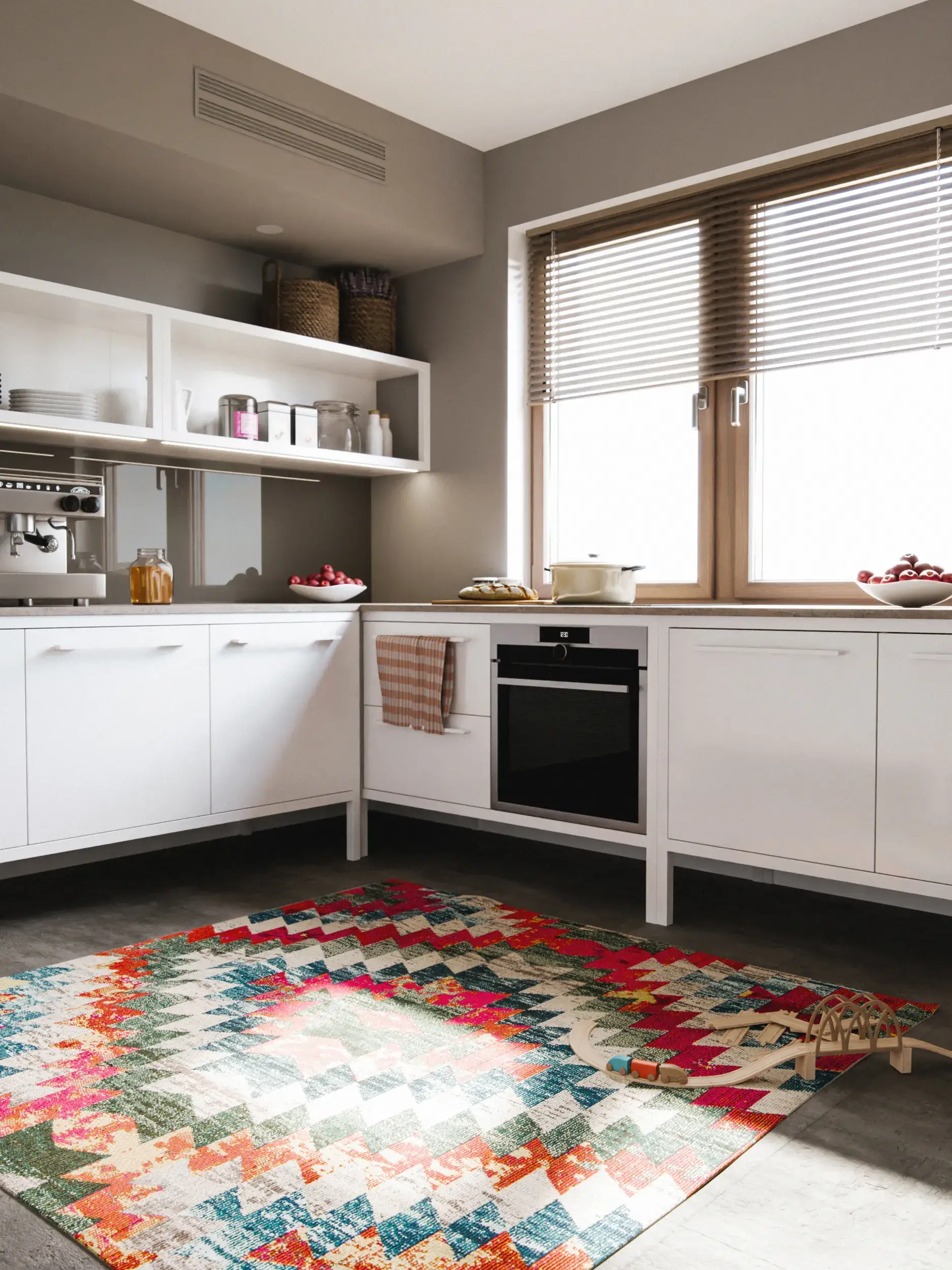 Teppich aus 100% Polypropylen in Multicolor mit 100% Polypropylen hohem Flor von benuta Nest