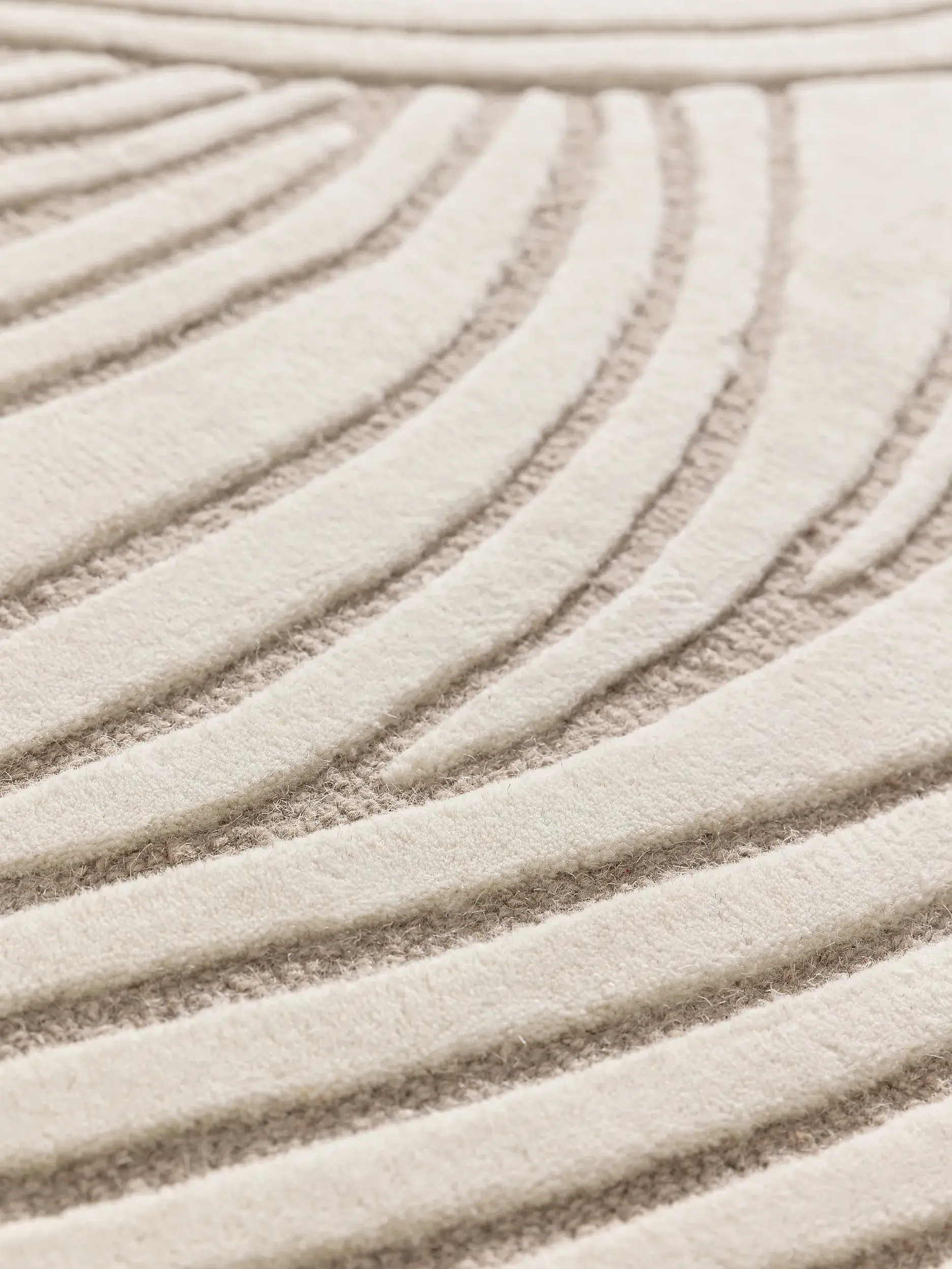 Rug made of 100% Wool in Beige with a 100% Wool high pile by benuta Pure