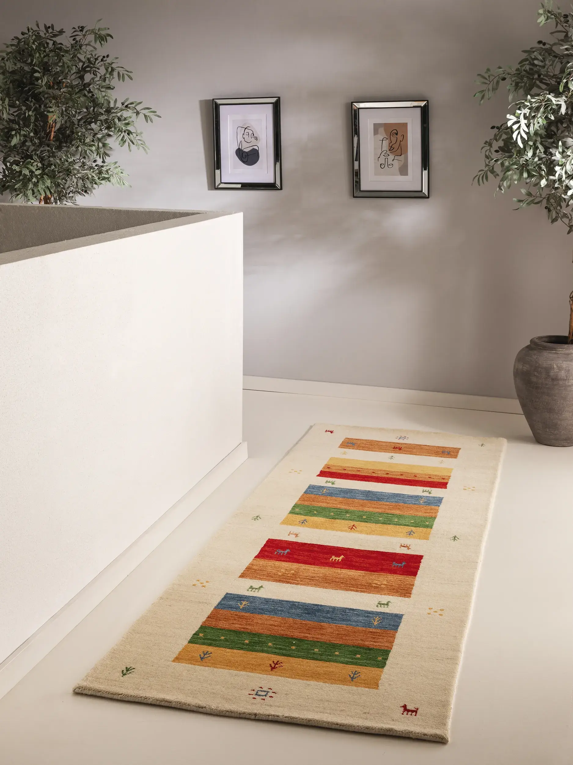 Teppich aus 100% Wolle in Multicolor mit 100% Wolle hohem Flor von benuta Nest
