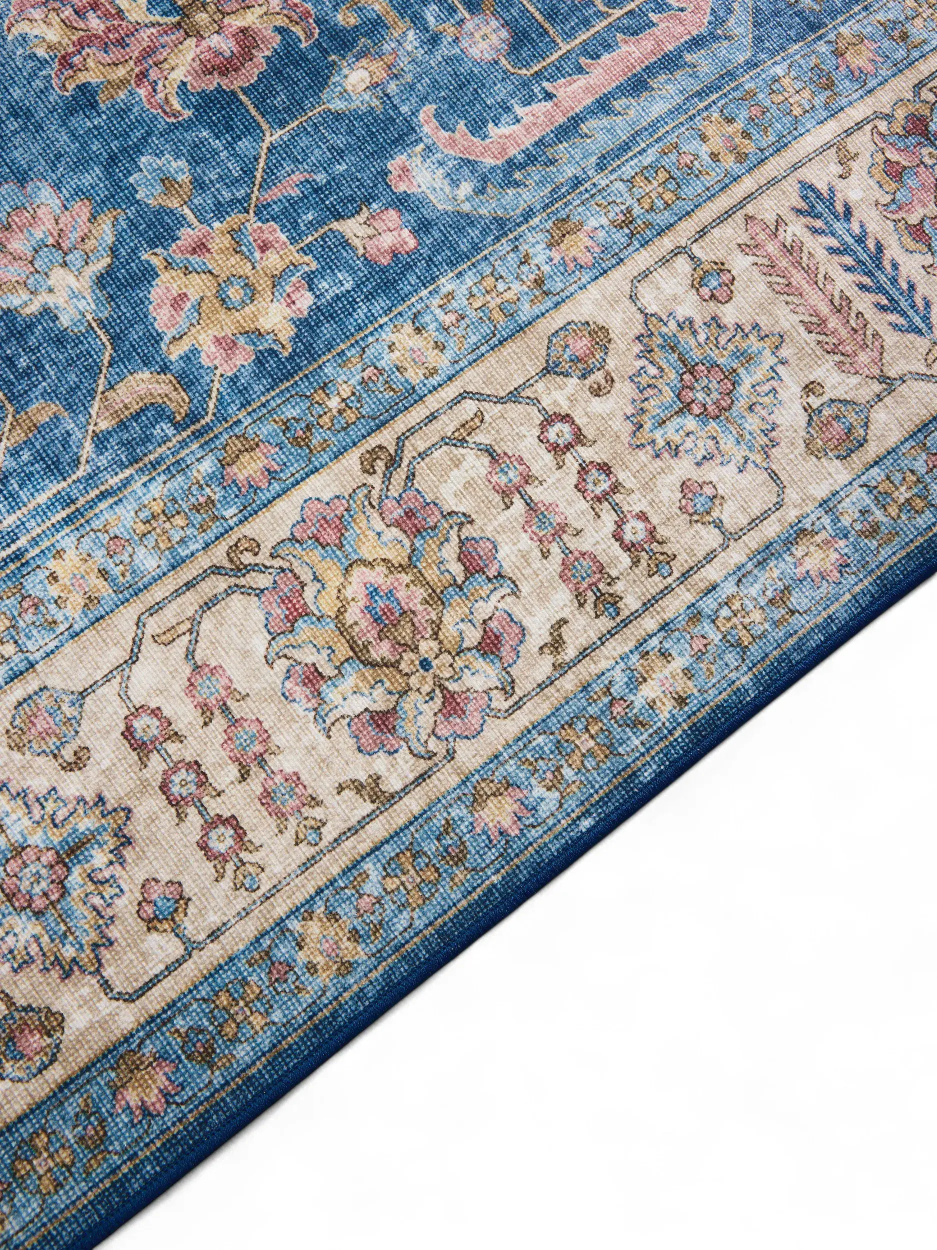 Teppich aus 100% Polyester in Blau mit 100% Polyester hohem Flor von benuta Pop