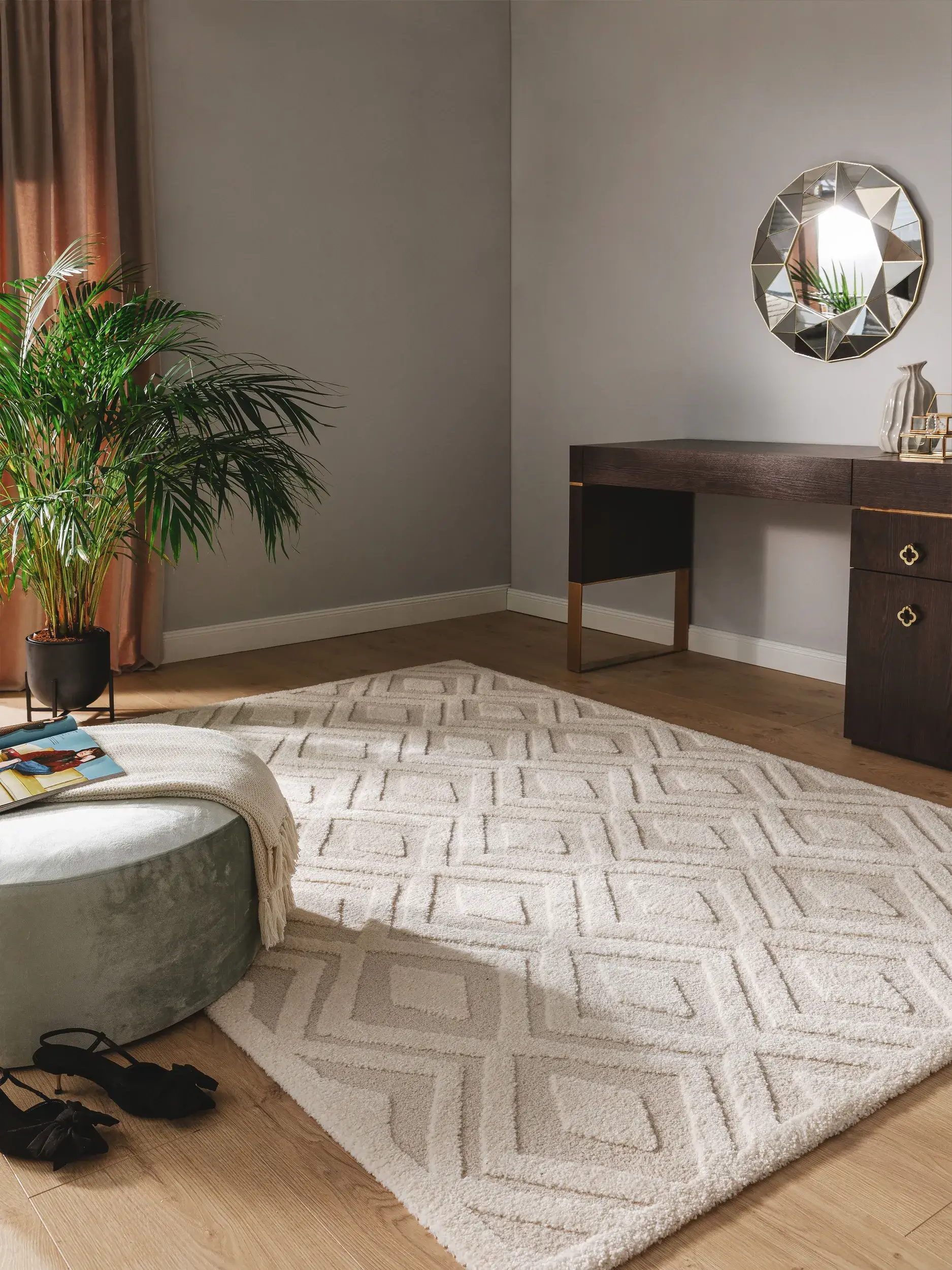 Alfombra de 60% Polipropileno, 40% Poliéster en Beige con un pelo de {{Placeholder_Pile Height}} de altura de benuta nest