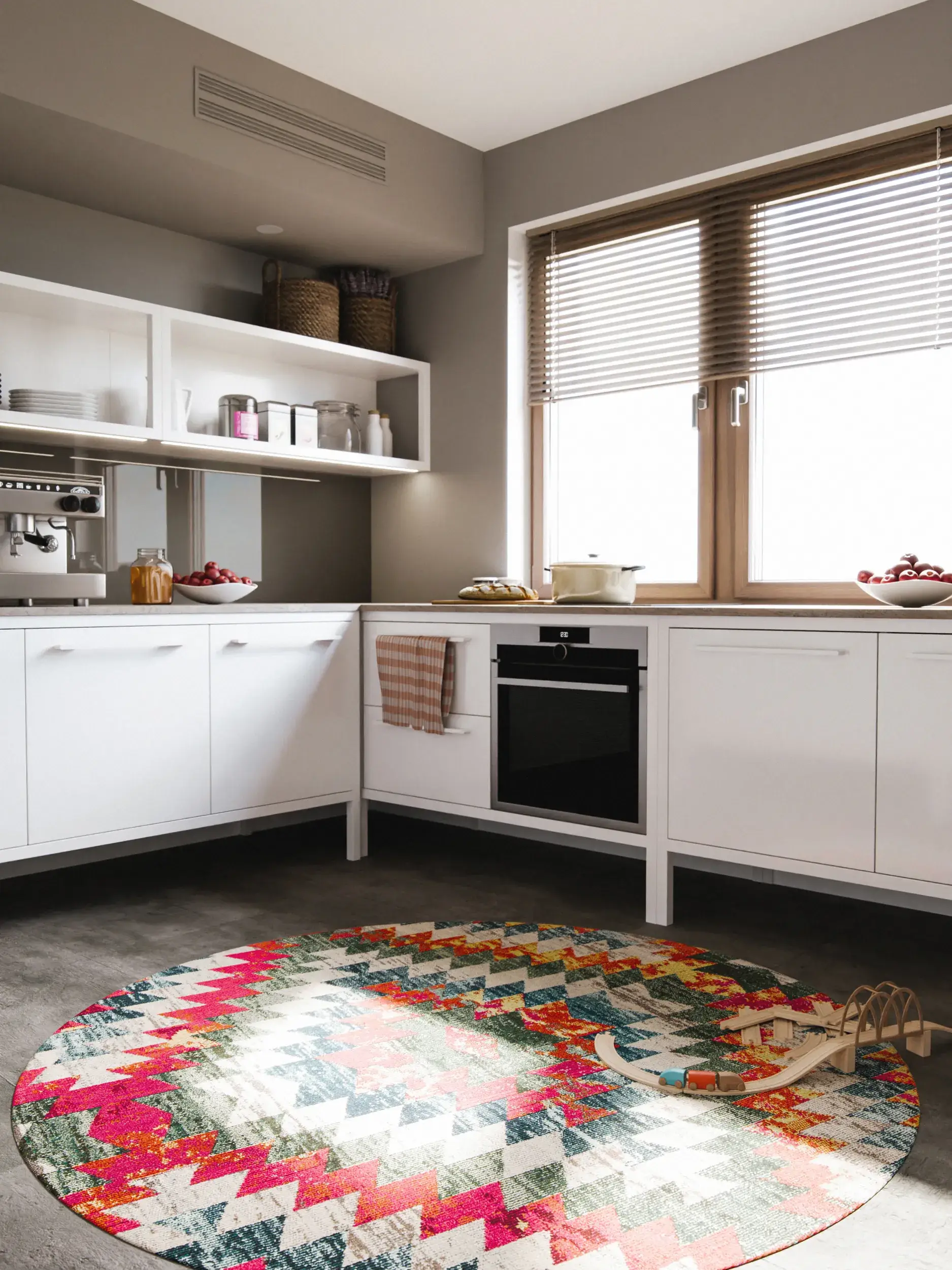 Rug made of 100% Polypropylen in Multicolour with a 100% Polypropylen high pile by benuta Nest
