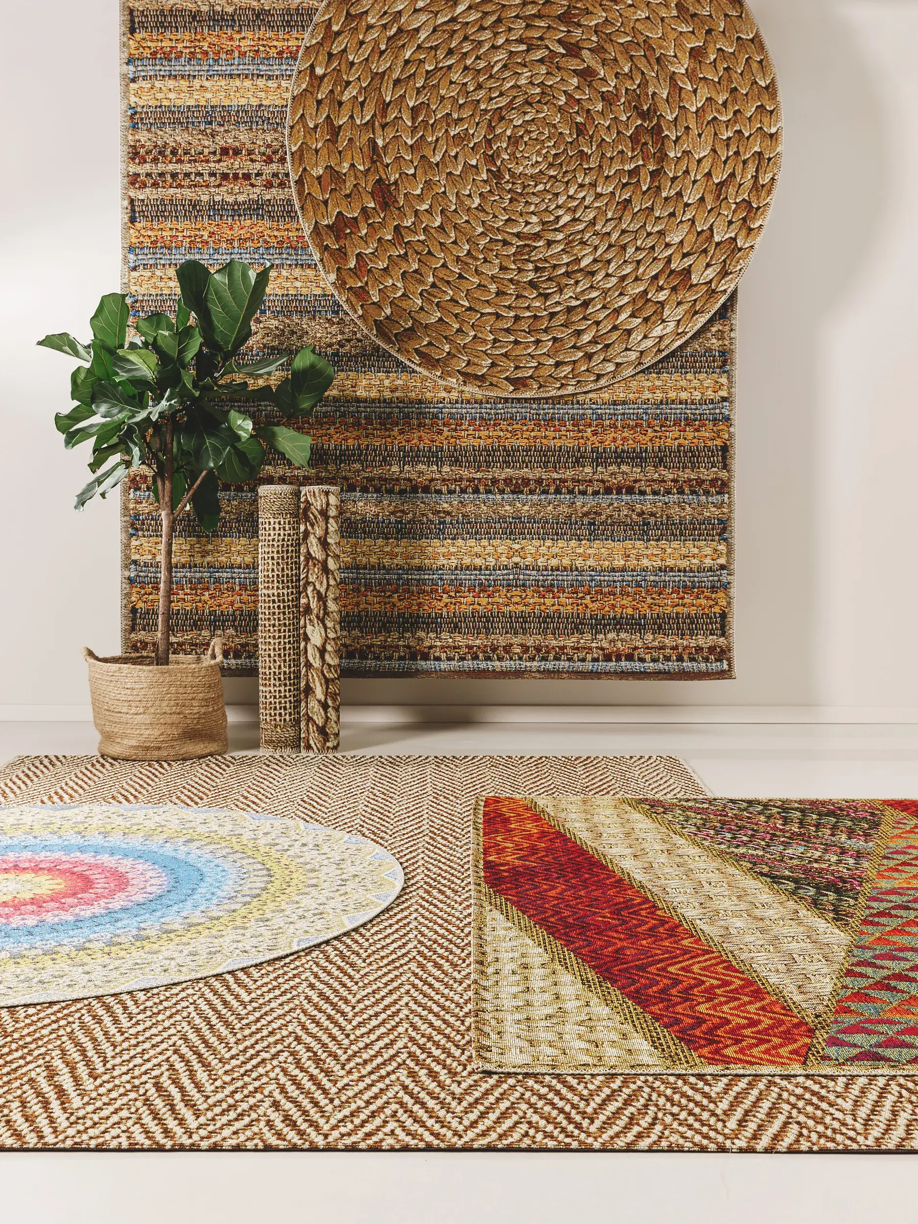 Teppich aus 76% Polypropylen, 24% Polyester in Multicolor mit 76% Polypropylen, 24% Polyester hohem Flor von benuta Nest