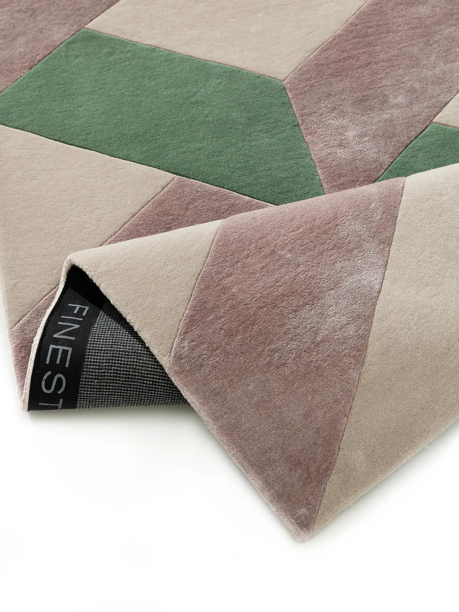 Teppich aus 70% Wolle, 30% Lyocell (Tencel™) in Multicolor mit 70% Wolle, 30% Lyocell (Tencel™) hohem Flor von benuta Finest