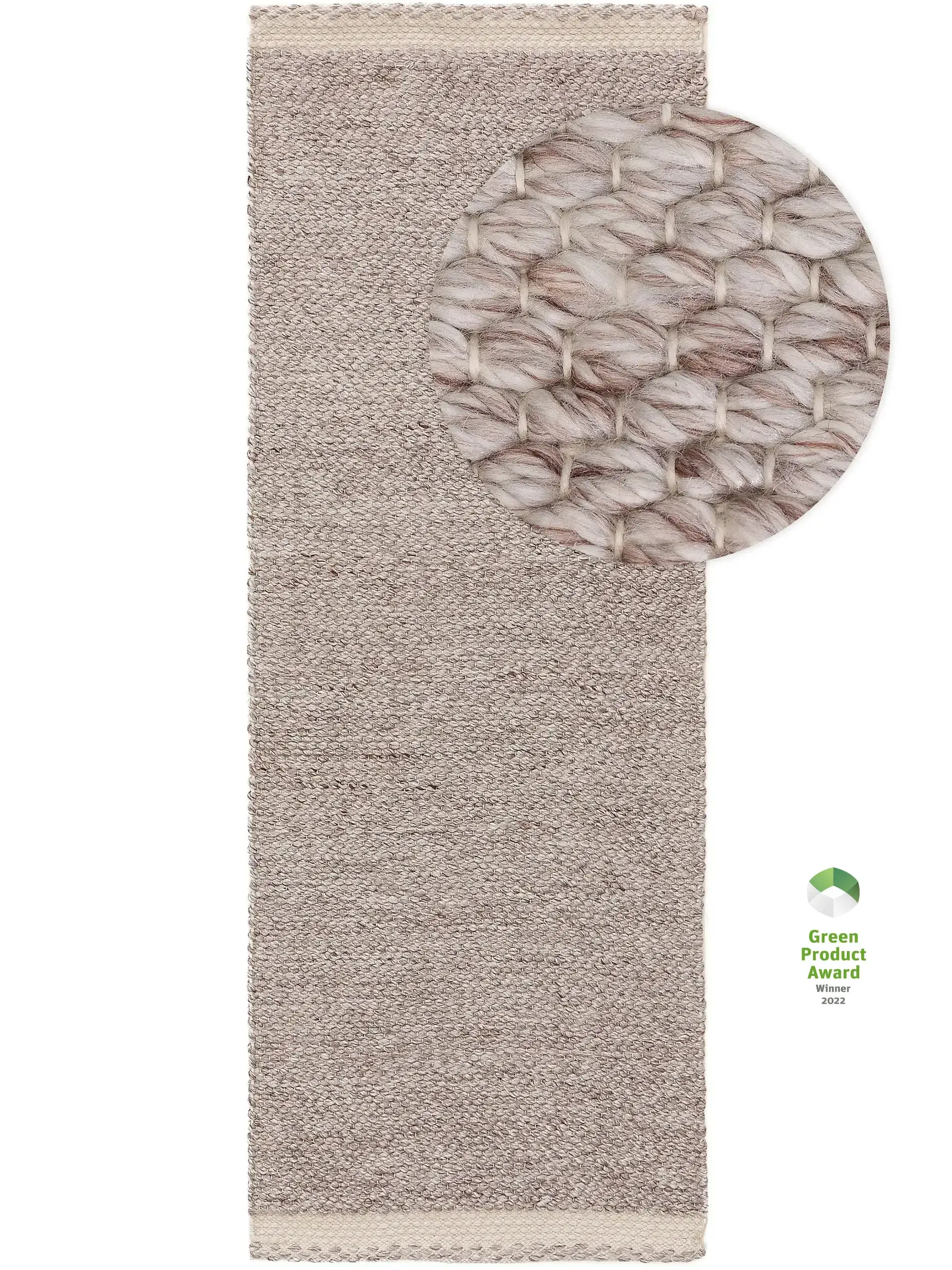 Matto 100% Polyester (recyceltes PET)a värissä Beige 100% Polyester (recyceltes PET) korkealla nukalla merkiltä benuta Pure