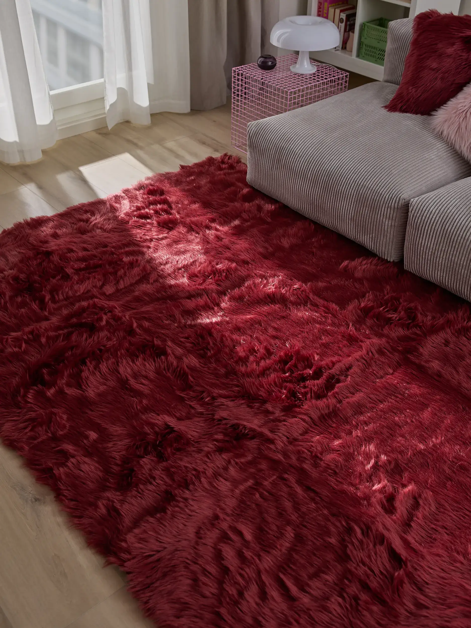 Waschbarer Hochflorteppich Nanuk Bordeaux od 