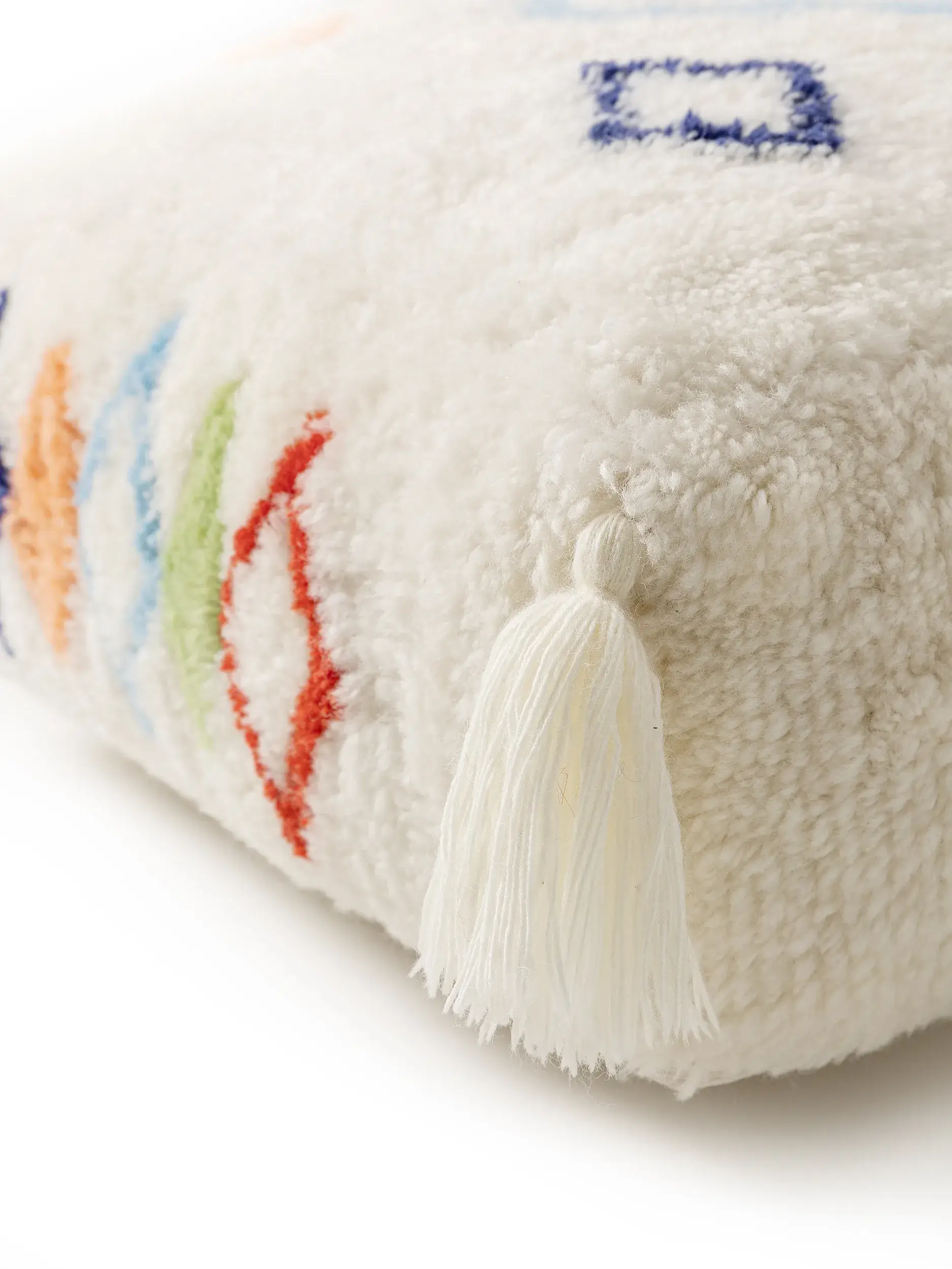 Handgefertigter Woll-Pouf Malika Multicolor i Orientalisch-design laget av 100 % ull fra Lytte