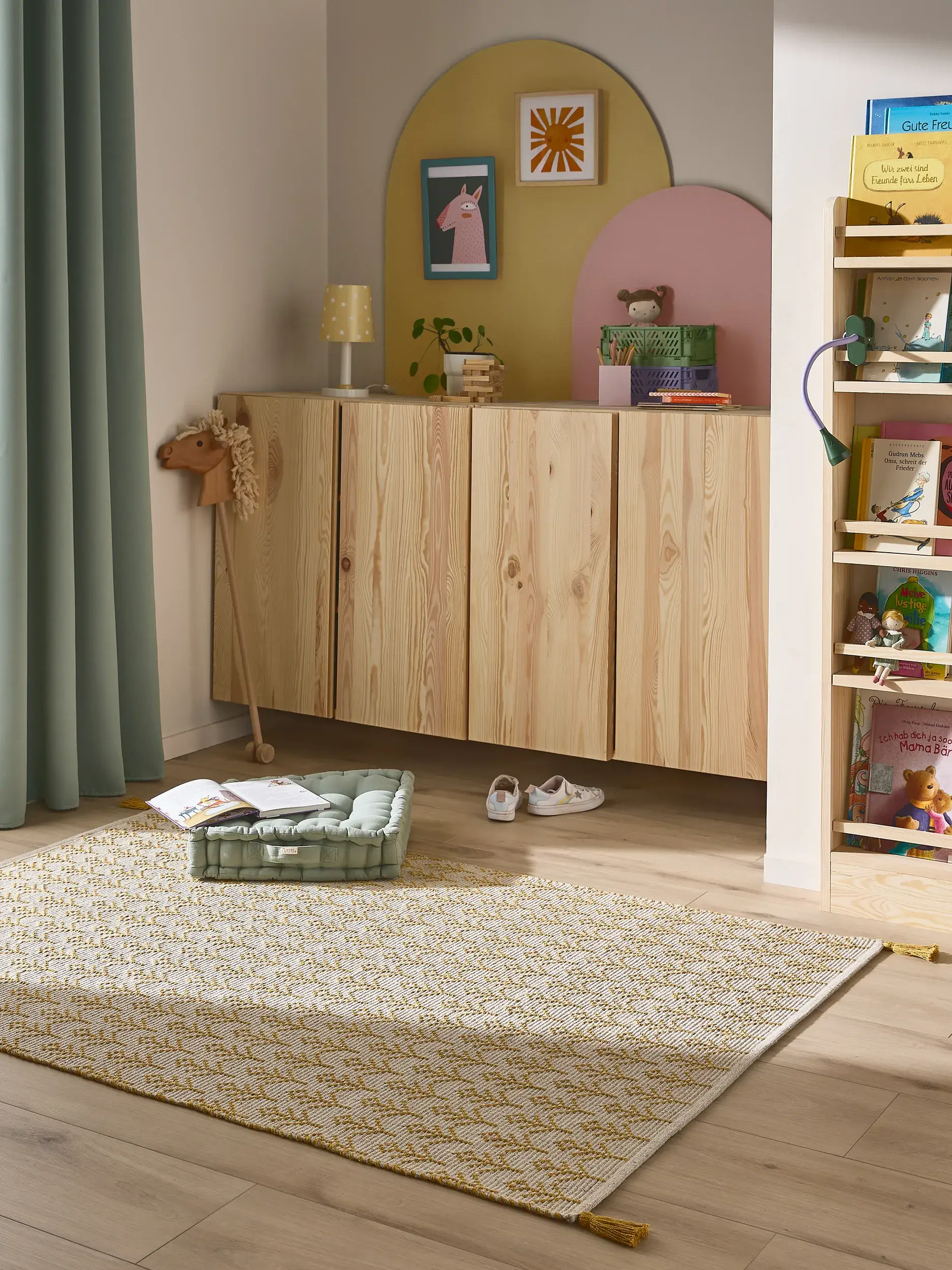 Alfombra de 60% Algodón (reciclado), 40% Poliéster en Amarillo con un pelo de {{Placeholder_Pile Height}} de altura de Lytte