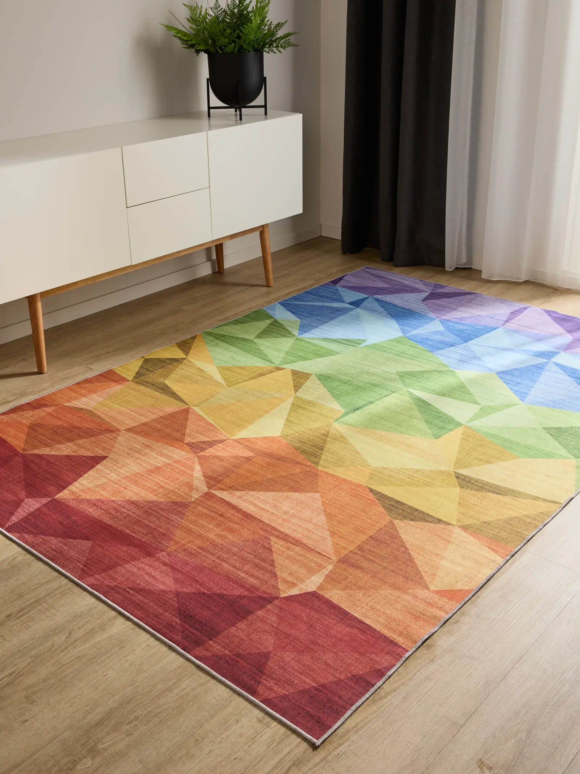 Rug made of 100% Polyester in Multicolour with a 100% Polyester high pile by benuta Basic
