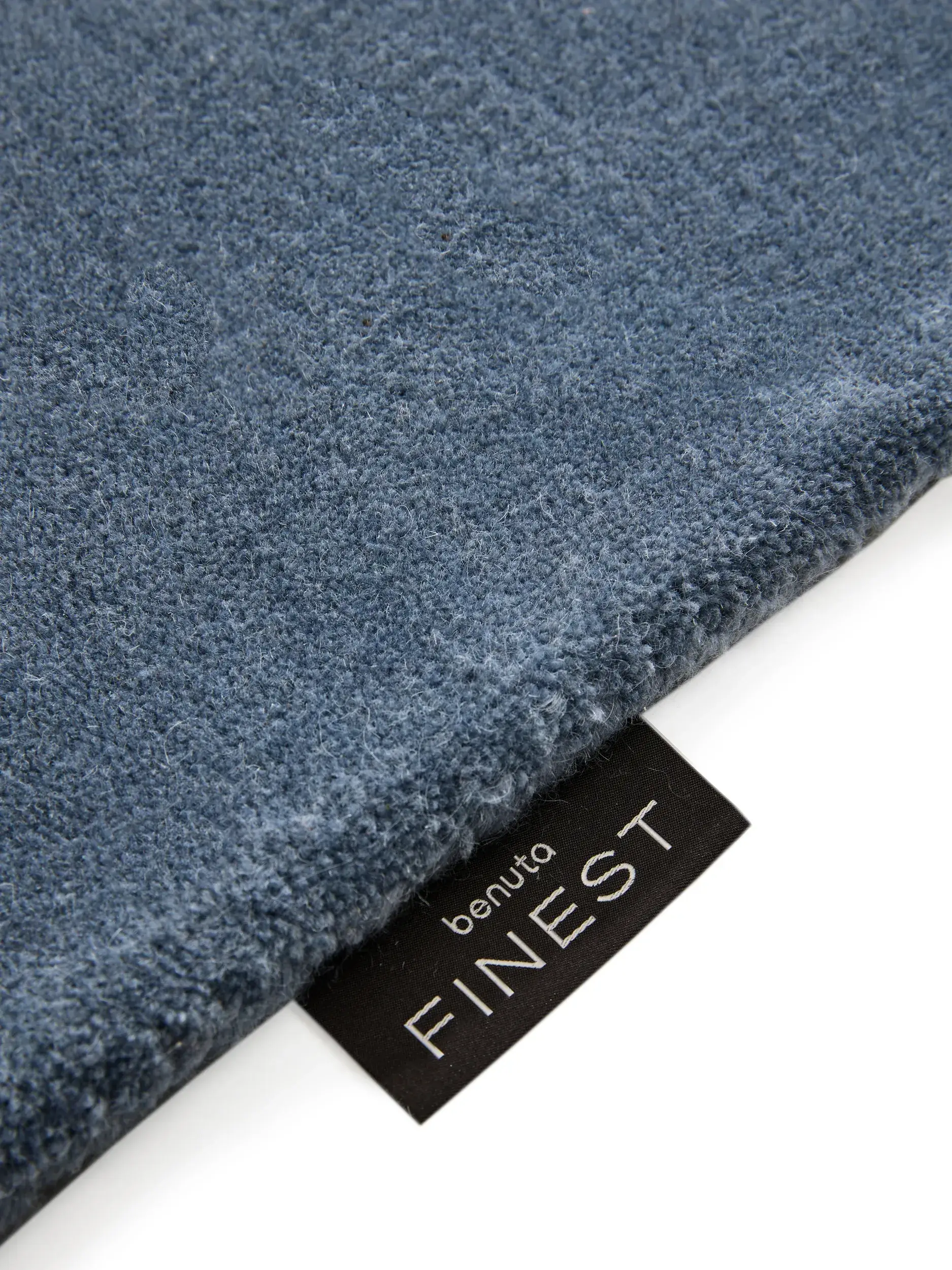 Rug made of 100% Wool (from New Zealand) in Blue with a 100% Wool (from New Zealand) high pile by benuta Finest