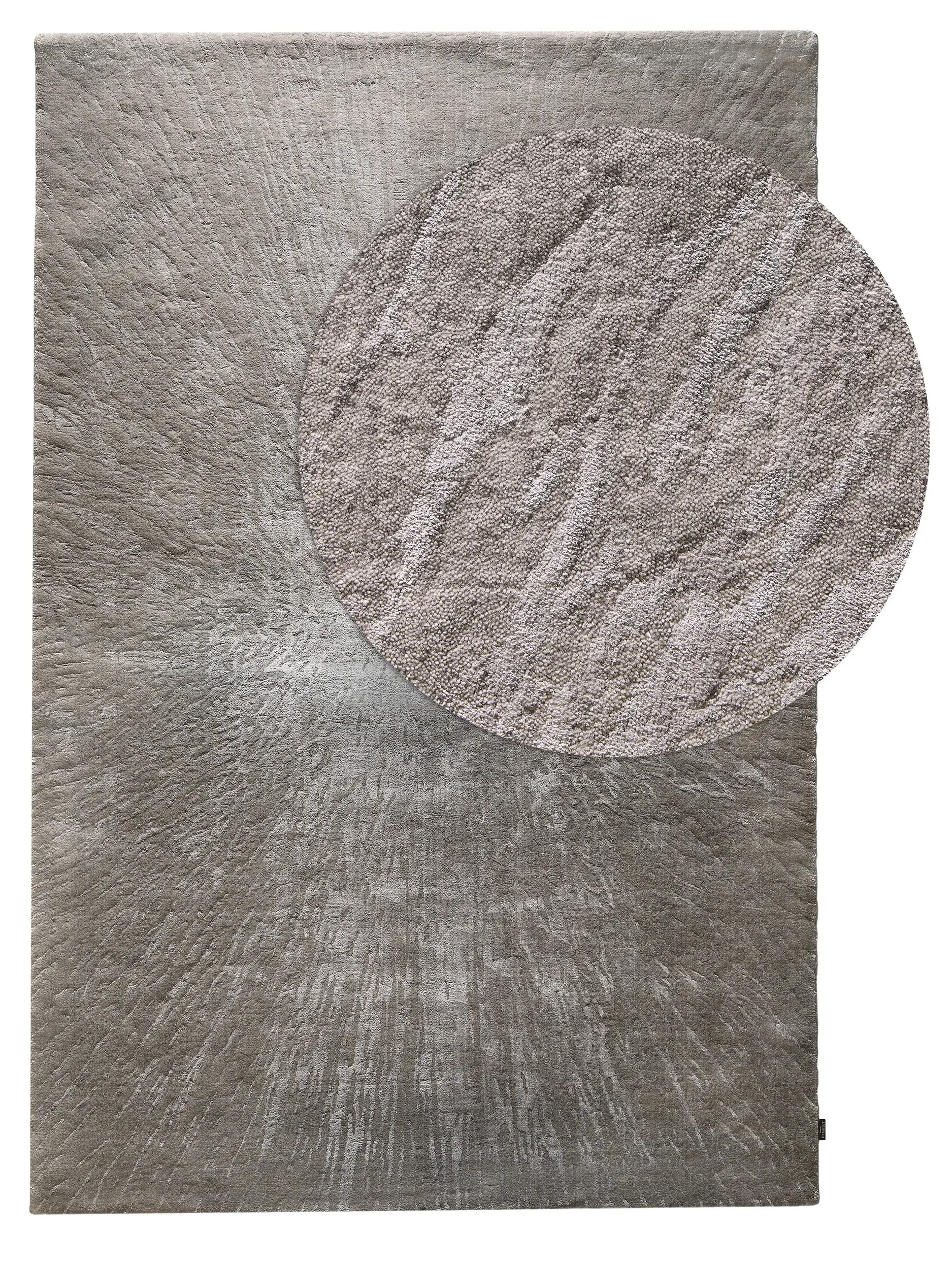 Teppich aus 100% Viscose in Grey mit 100% Viscose hohem Flor von benuta Finest