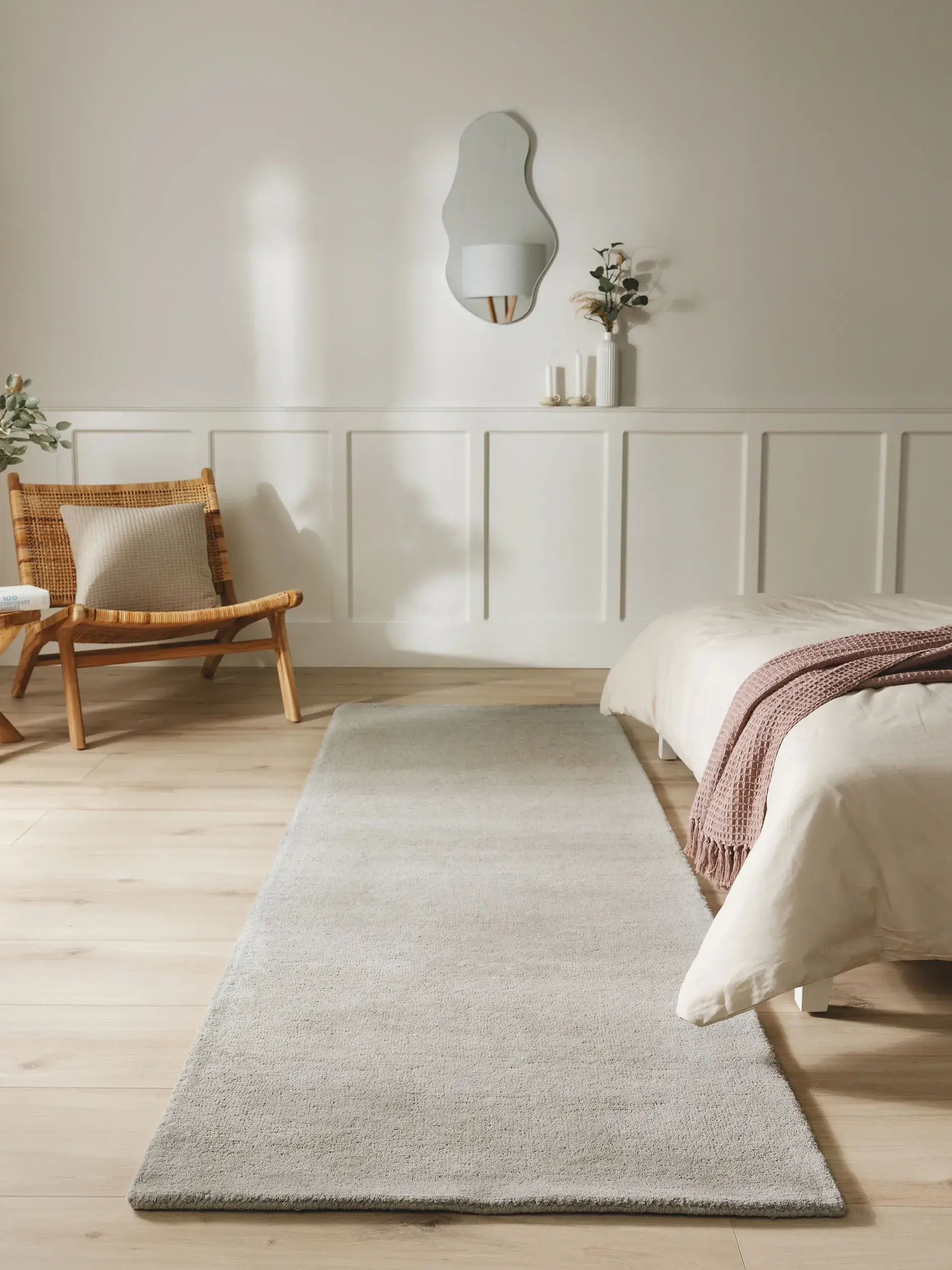 Tapis en 100% Laine en Gris avec une pile de 100% Laine de hauteur de benuta nest