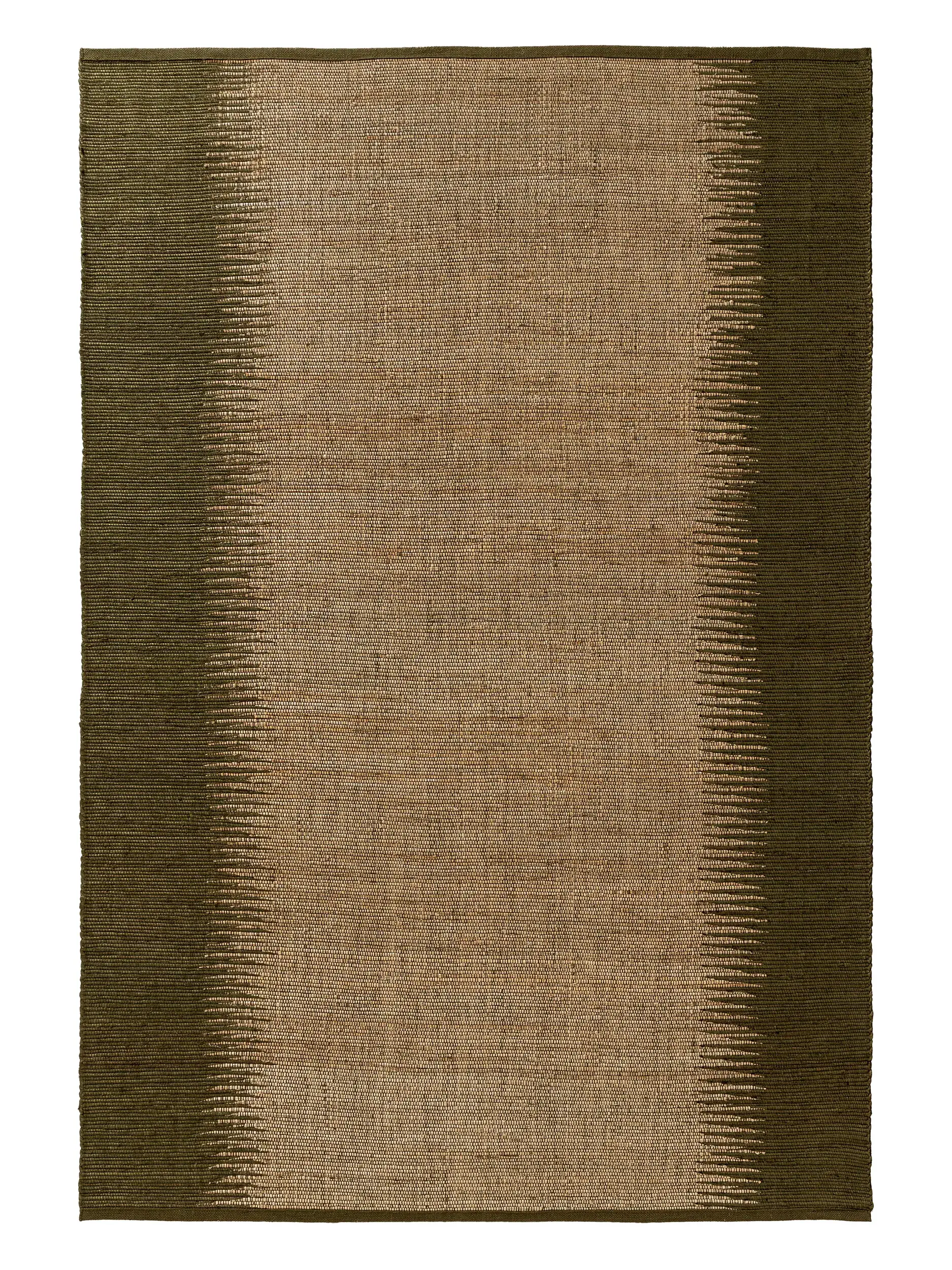 Rug made of 79% Jute, 21% Baumwolle in Grün with a 79% Jute, 21% Baumwolle high pile by benuta Pure