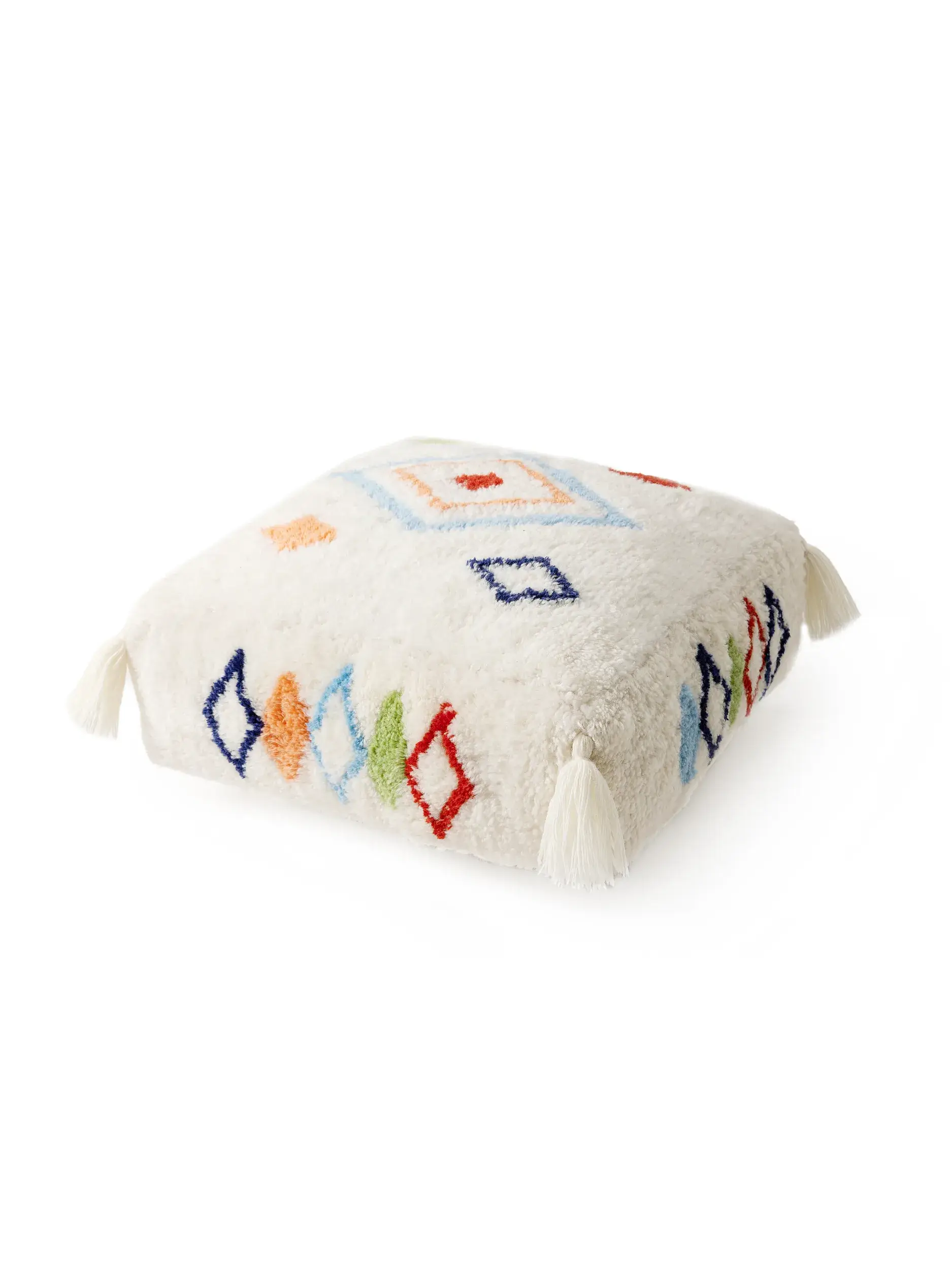 Handgefertigter Woll-Pouf Malika Multicolor fra 