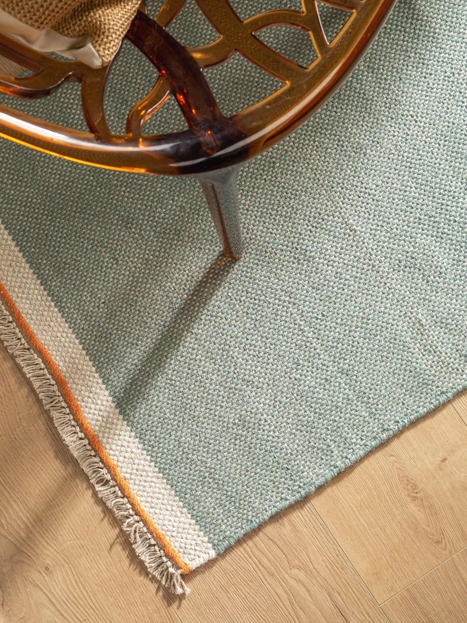 Teppich aus 60% Wolle, 40% Baumwolle in Grün mit 60% Wolle, 40% Baumwolle hohem Flor von benuta Pop