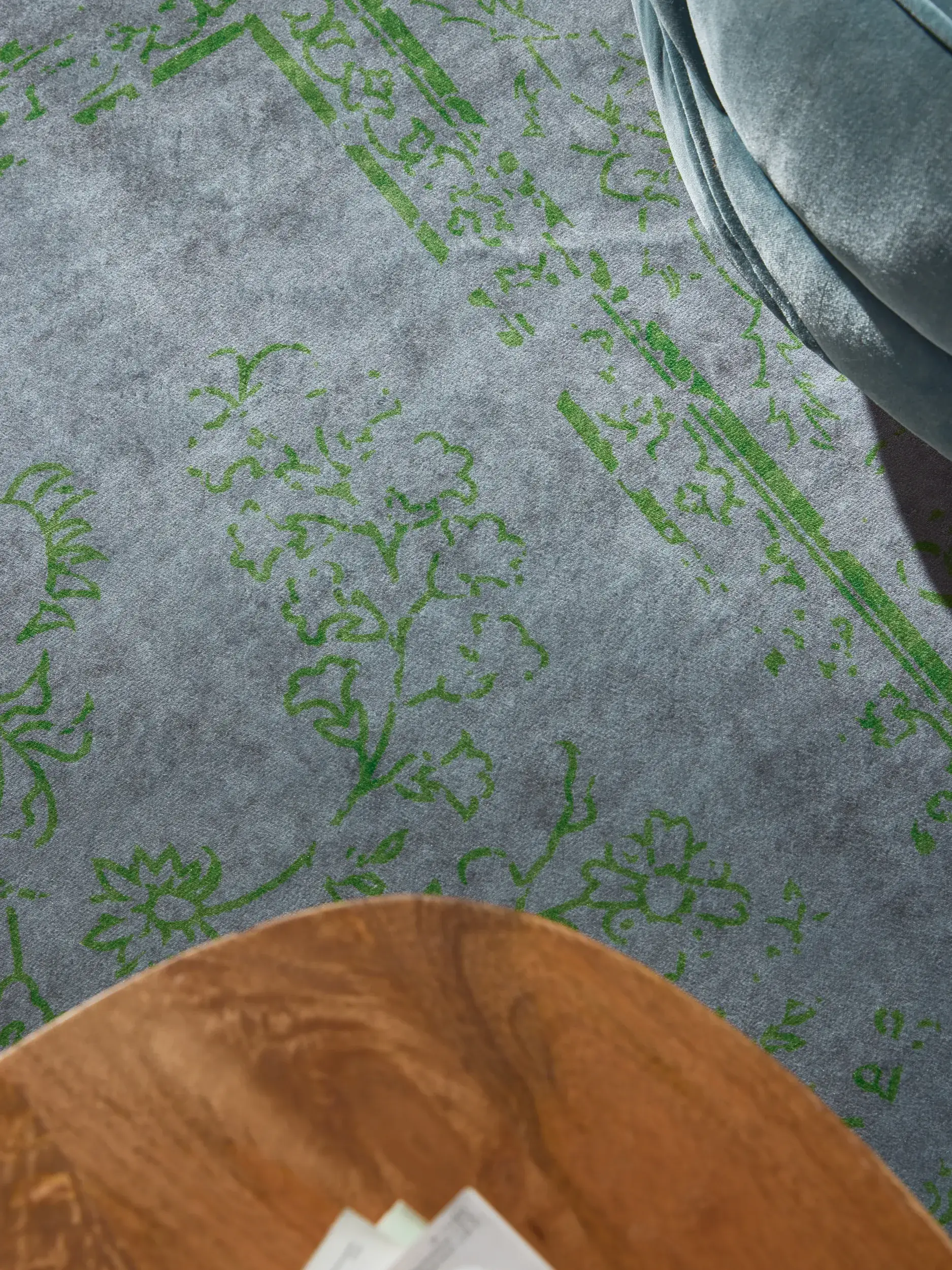 Teppich aus 100% Polyester in Grau mit 100% Polyester hohem Flor von benuta Nest