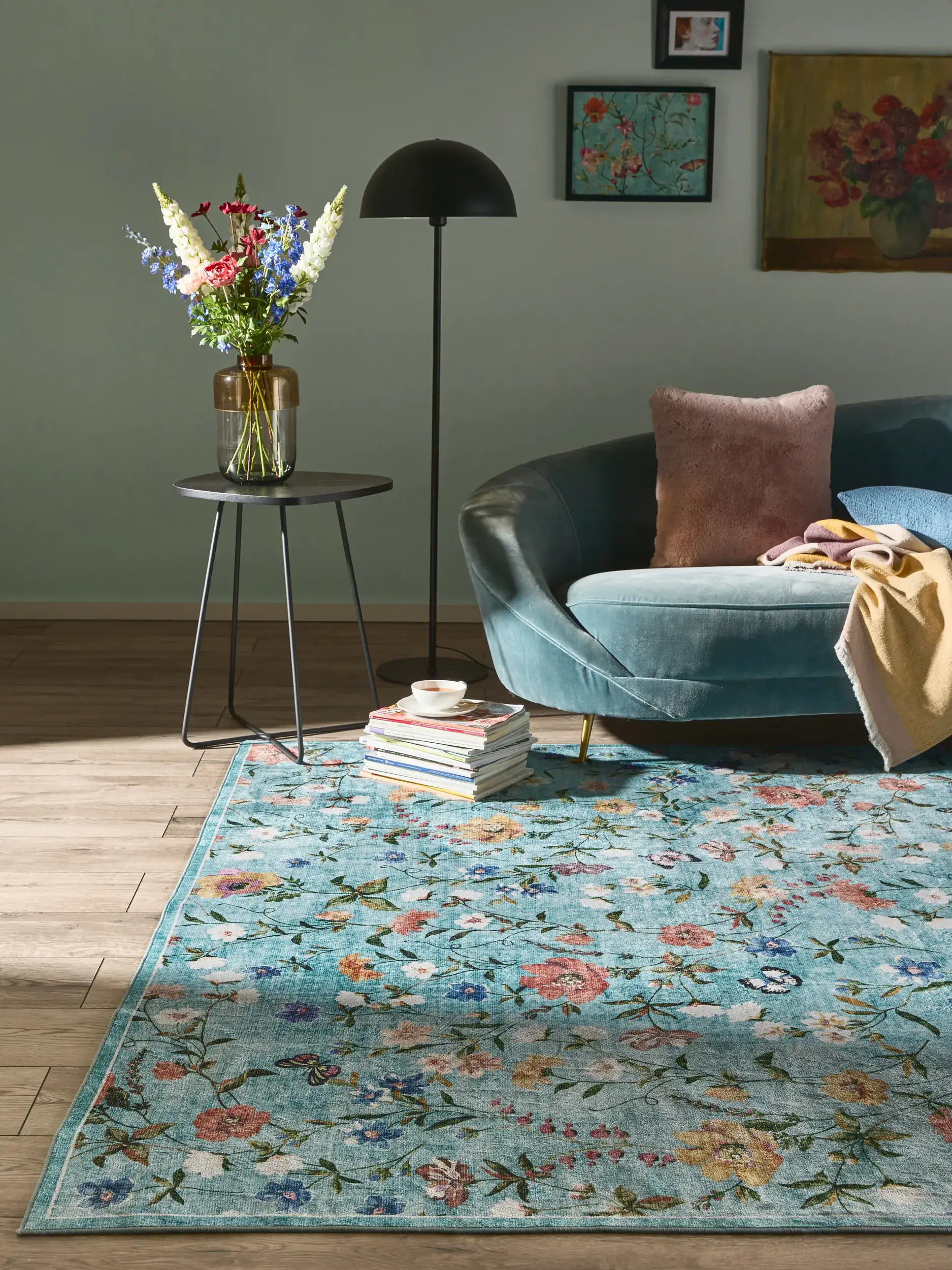 Teppich aus 100% Polyester in Multicolor mit 100% Polyester hohem Flor von benuta Nest