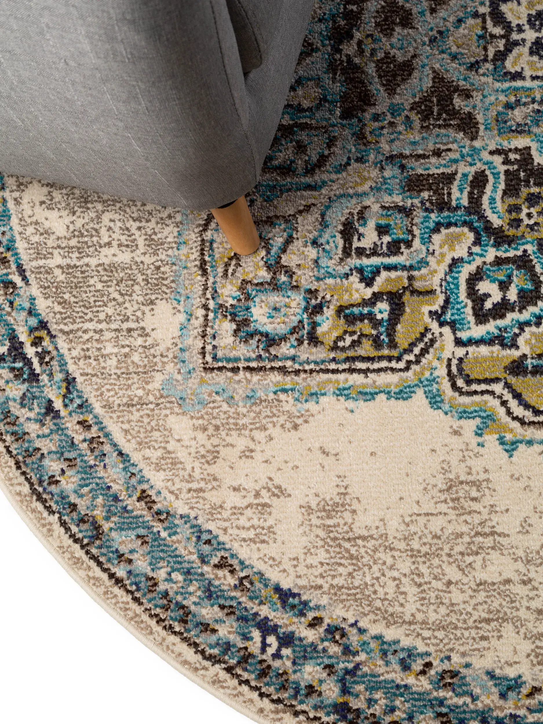 Teppich aus 100% Polypropylen in Beige mit 100% Polypropylen hohem Flor von benuta Nest
