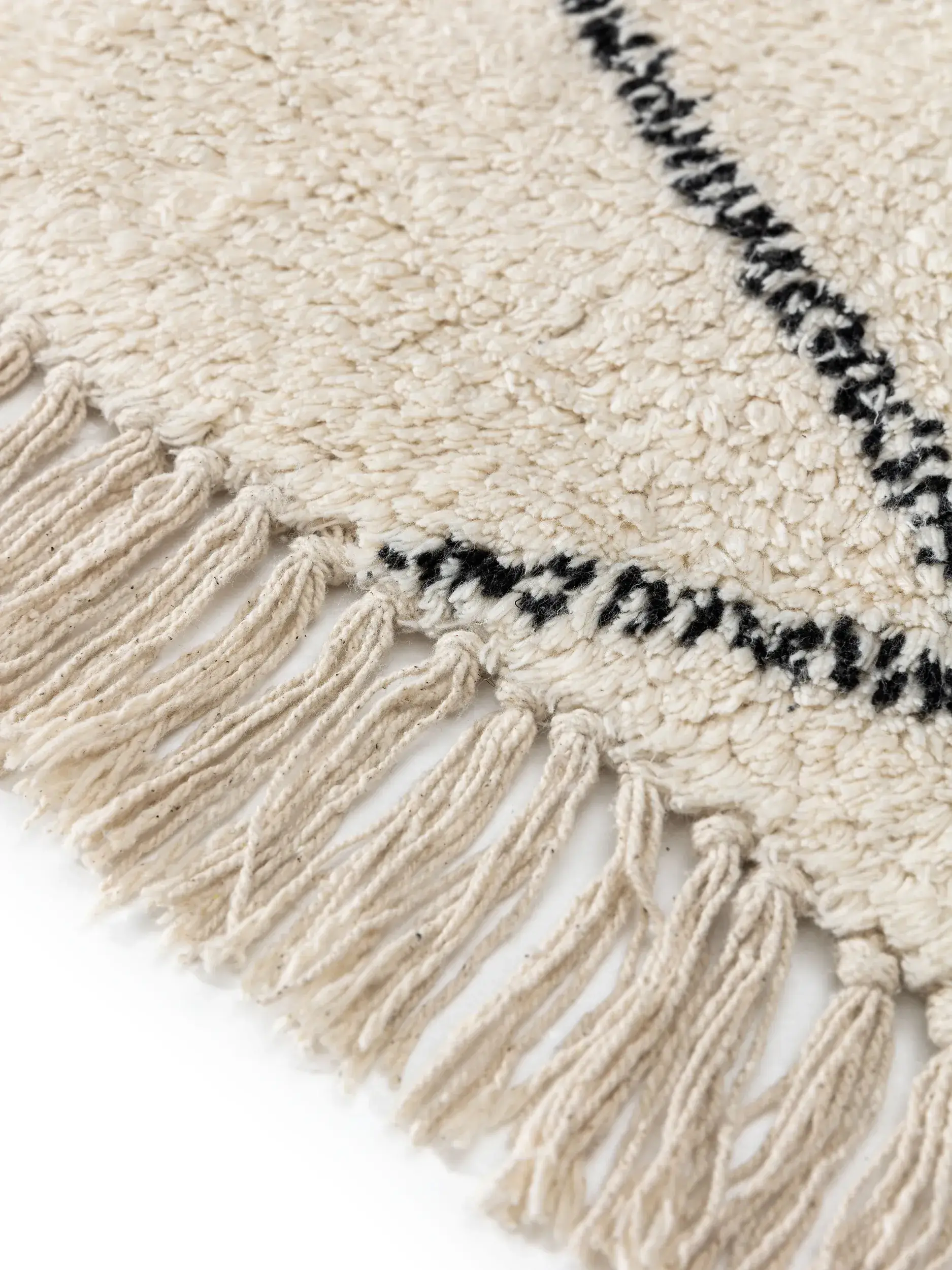 Tappeto da bagno Naomi Crema in Geometrico-ontwerp van 100% Cotone door benuta nest