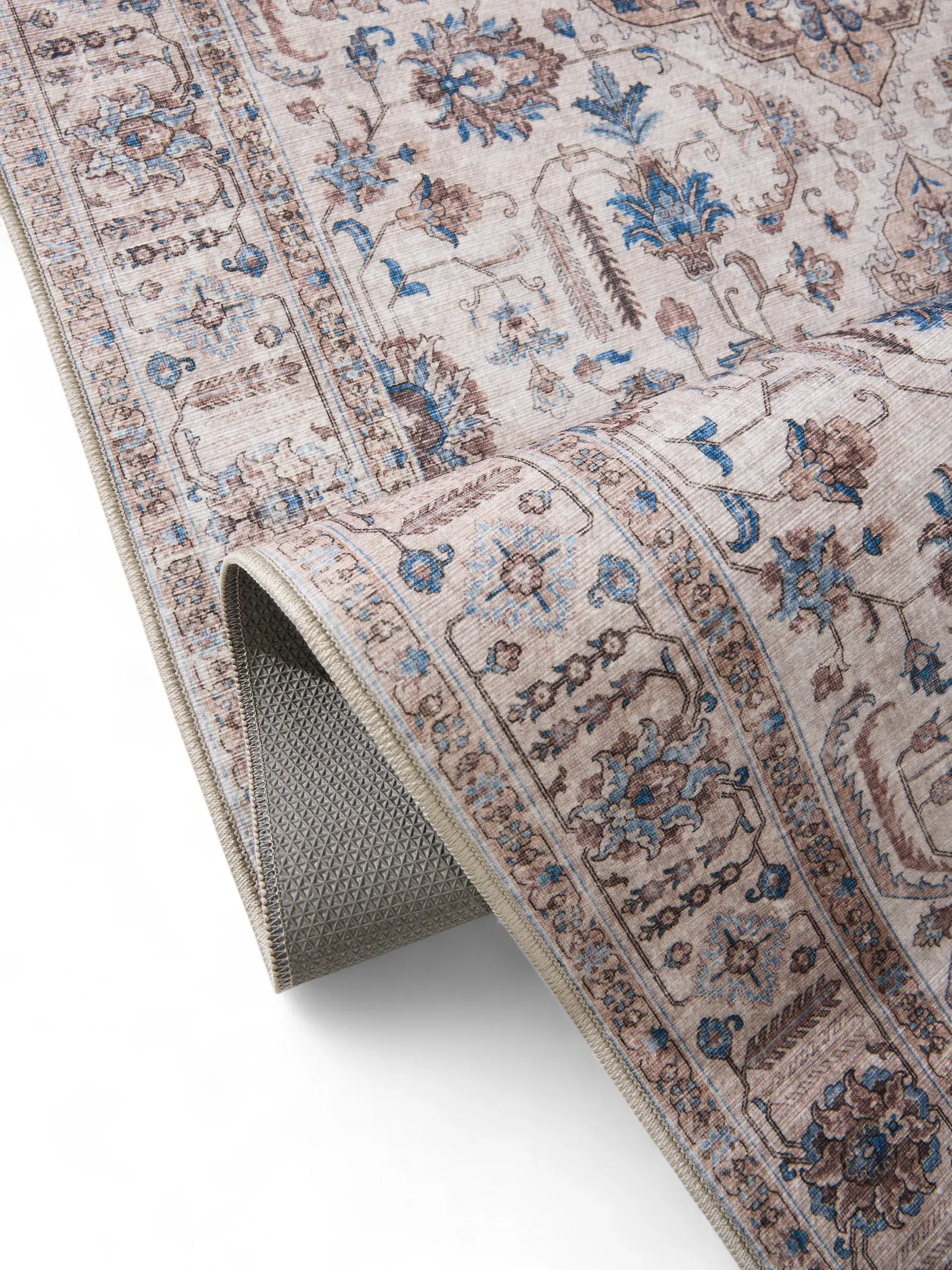Matta av 100% Polyester i Beige med 100% Polyester hög lugg från benuta POP