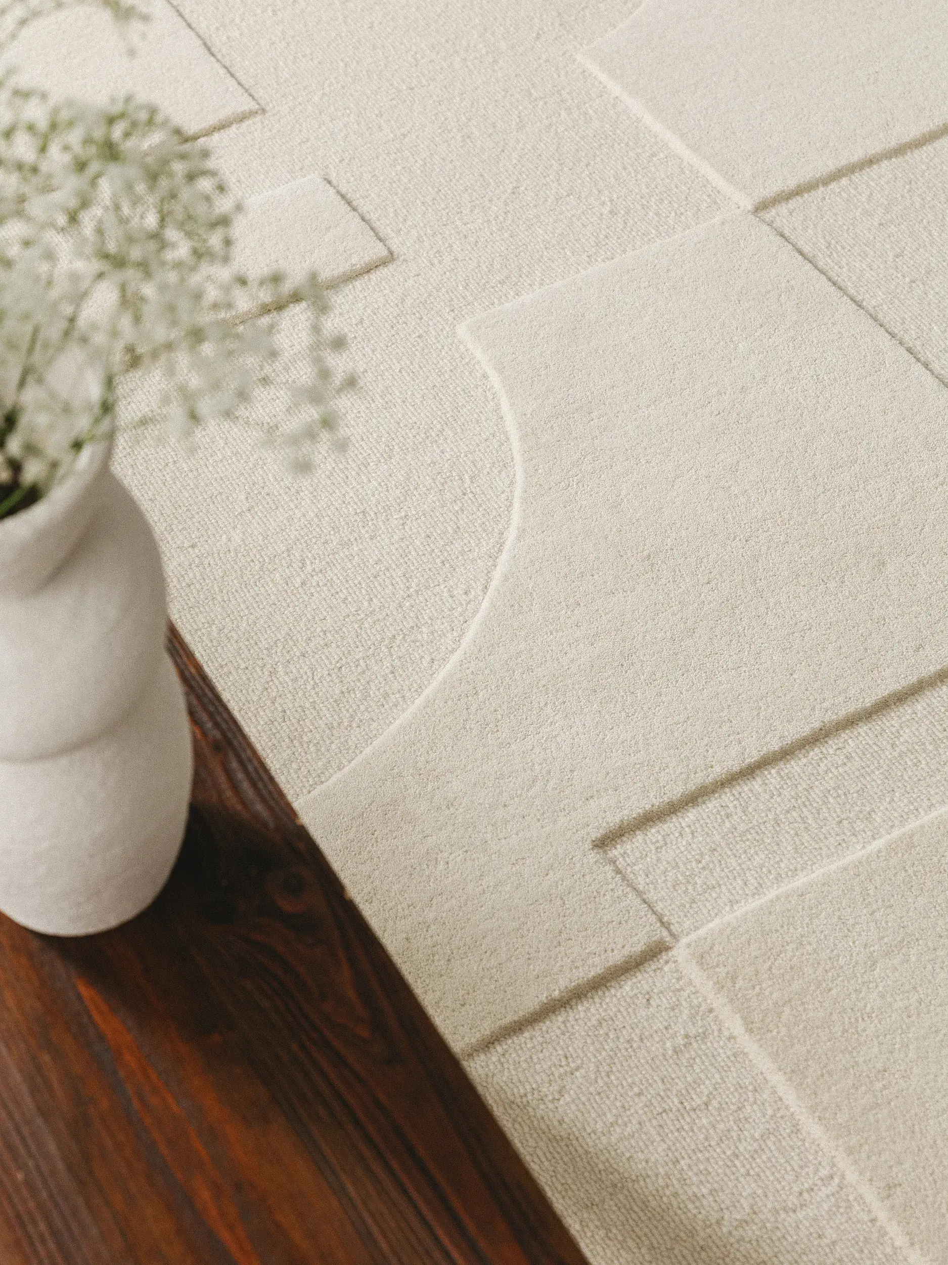 Teppich aus 100% Wolle in Beige mit 100% Wolle hohem Flor von benuta Pure