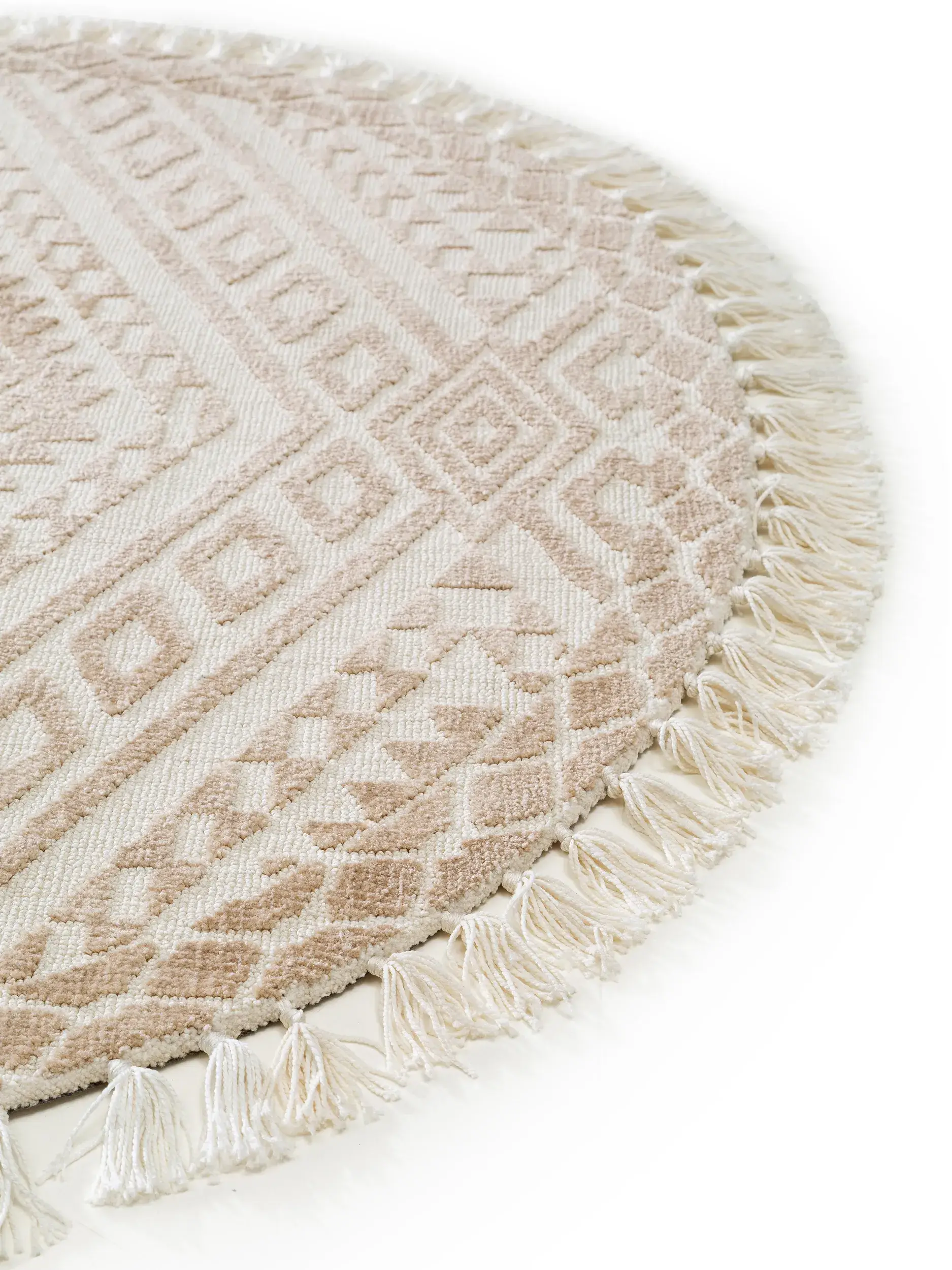 Teppich aus 100% Polyester (Microfiber) in Beige mit 100% Polyester (Microfiber) hohem Flor von benuta Nest